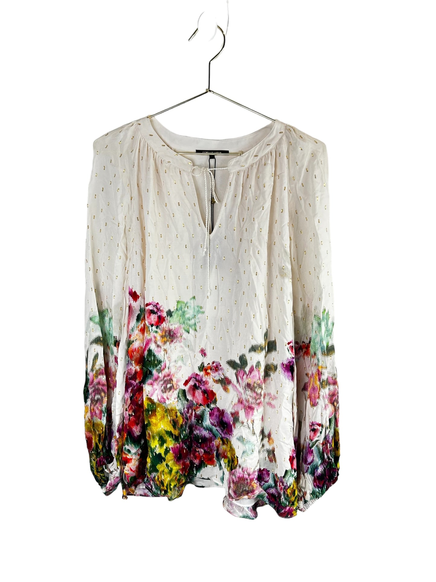 KOBI HALPERIN Helena Floral Puff-Sleeve Blouse NWT