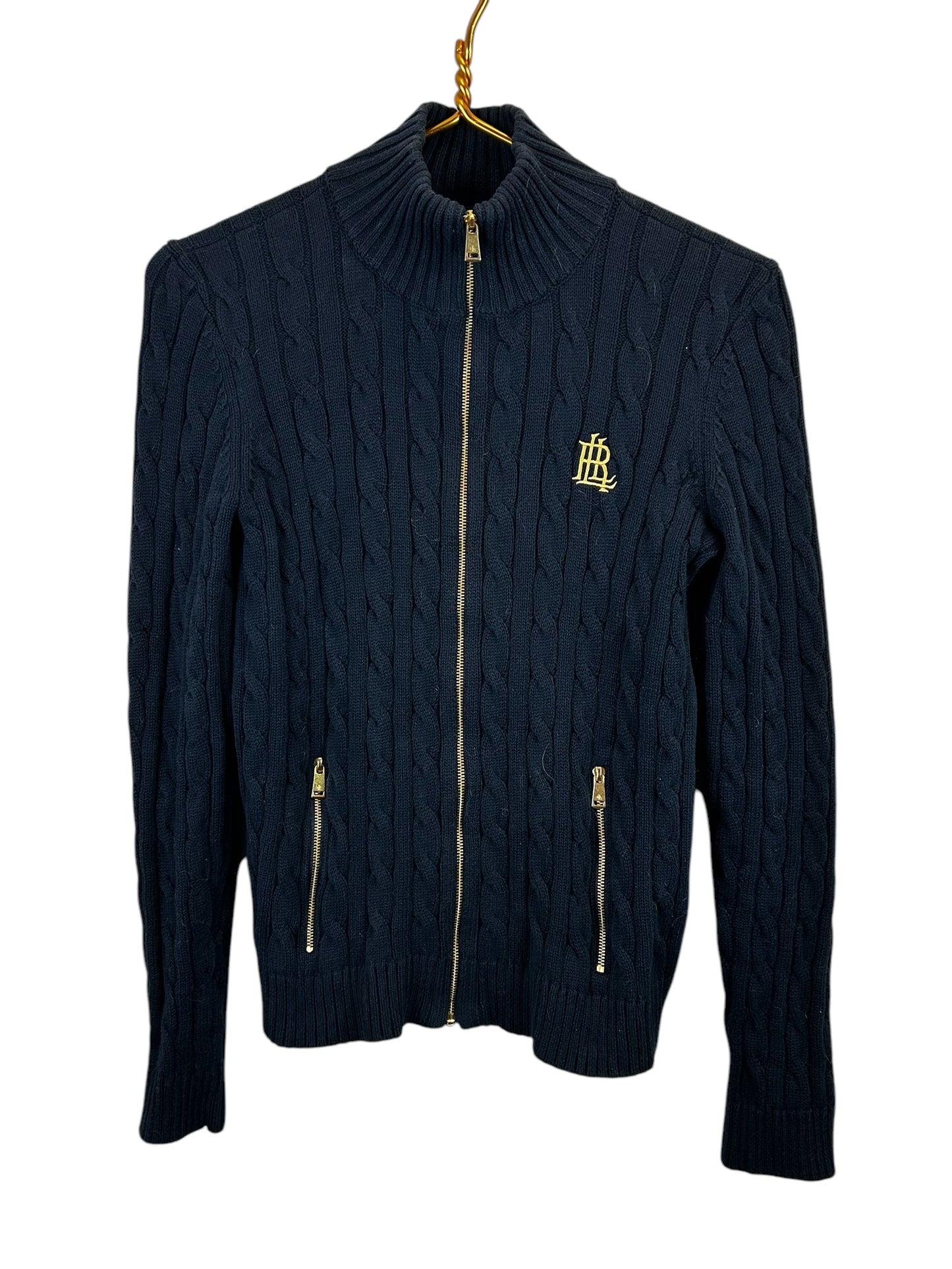 Lauren Women's Ralph Lauren Sweaters Lauren Ralph Lauren NAVY Cable Knit zip Up Sweater