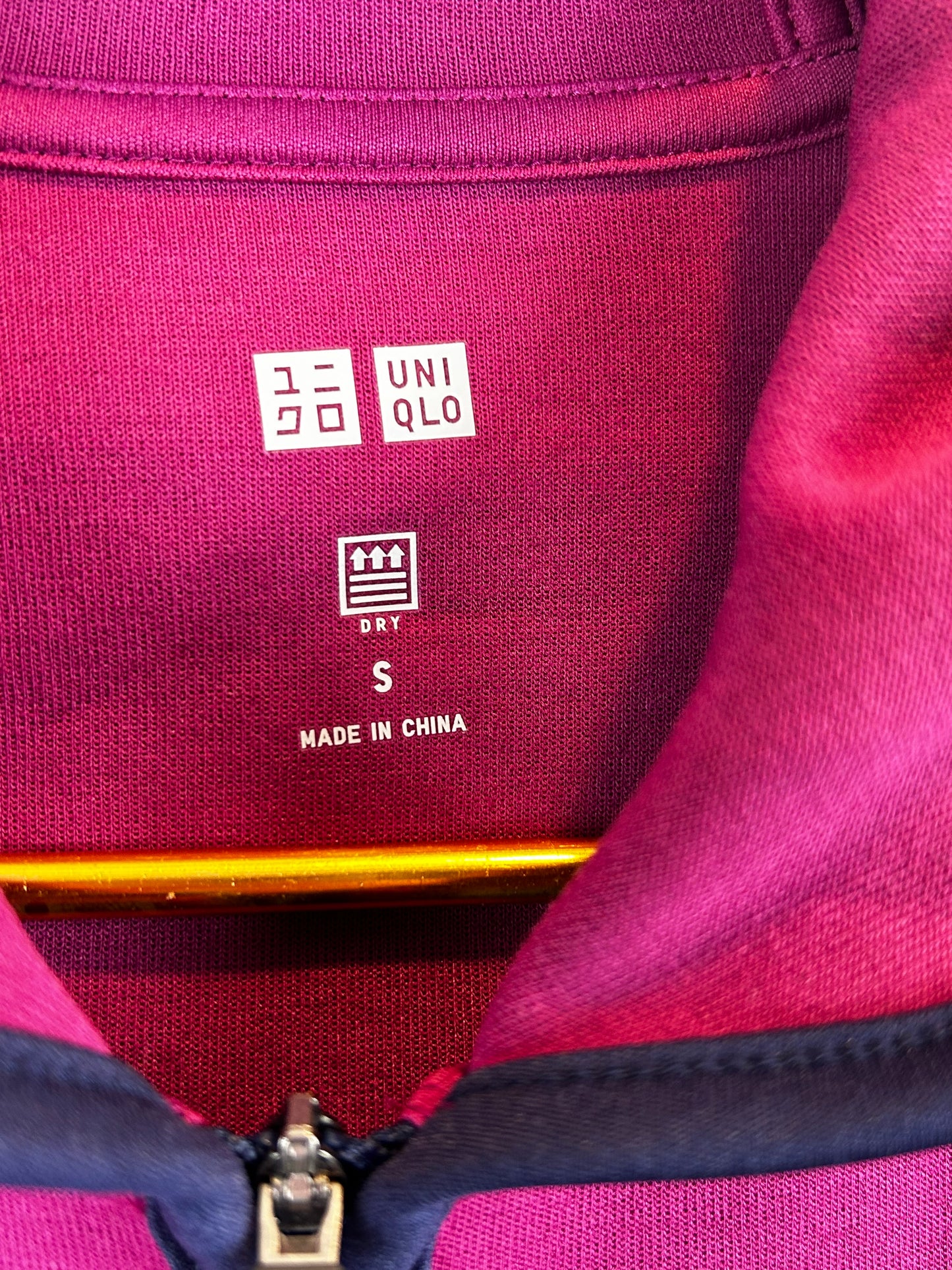 Uniqlo Fuschia Pink Full Zip Up Athleisure Hoodie