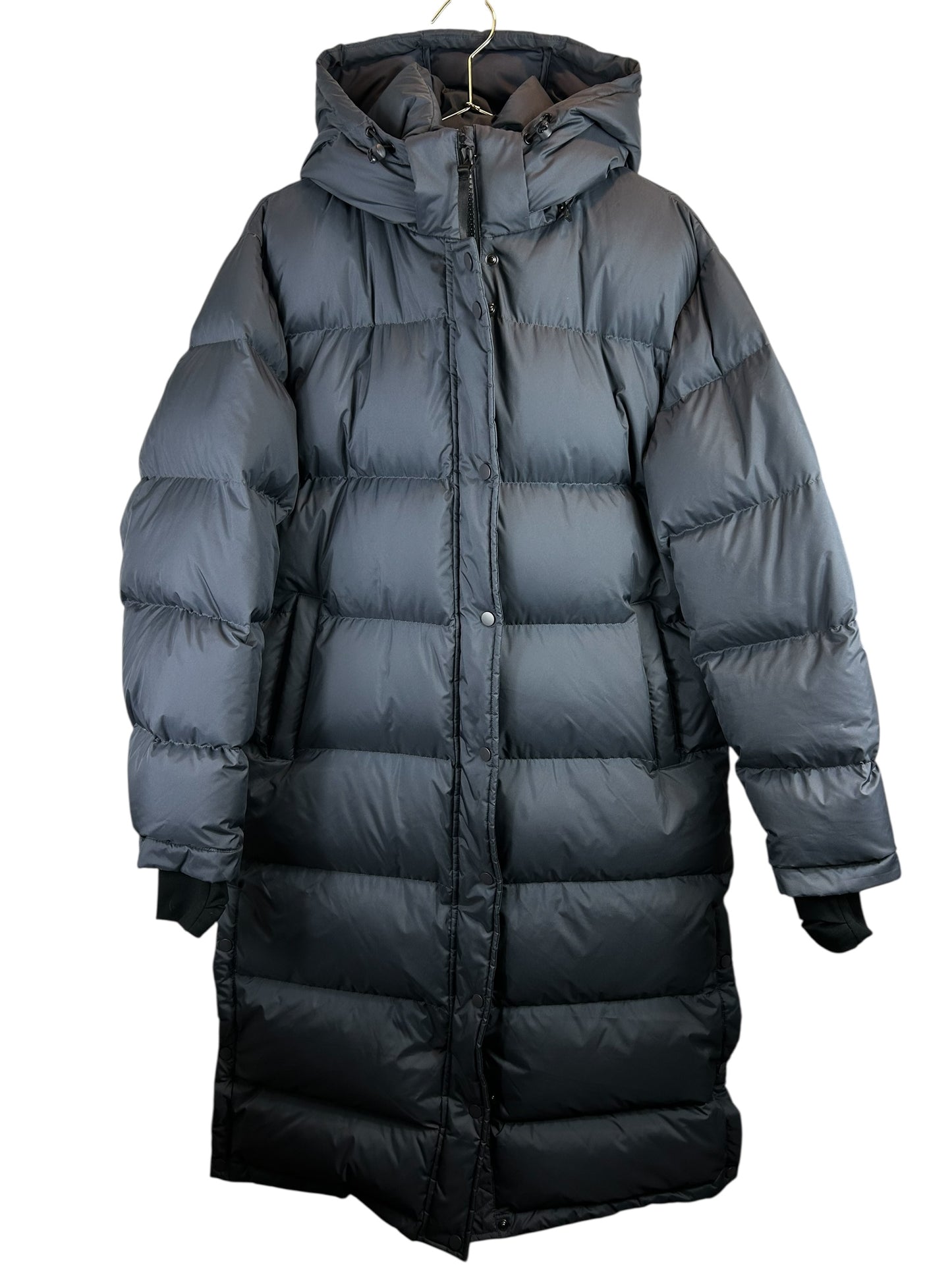Quince NEW Long dark grey responsible down Puffer Coat