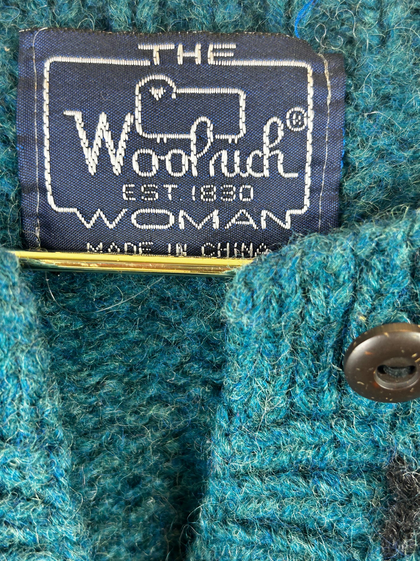Vintage 80's Woolrich Sheep Wool Cardigan Preppy Lady Diana Sweater M