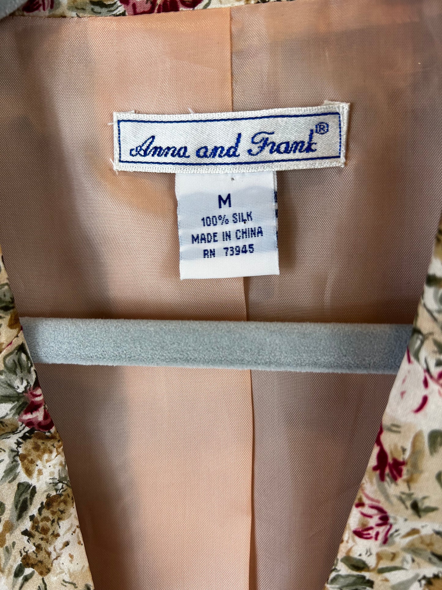 Vintage Anne and Frank Silk Blazer