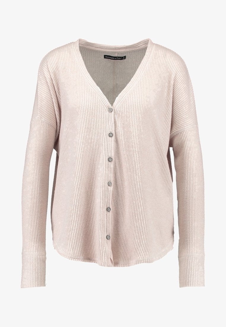 Abercrombie Fitch Cardigan Womens S Beige Button Up V Neck Long Sleeve