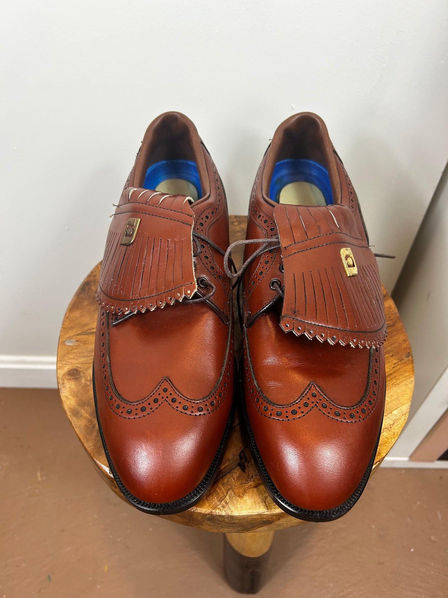 FootJoy Size 8 1/2 Brown Golf Shoe Wing Tip Leather Kiltie 59162