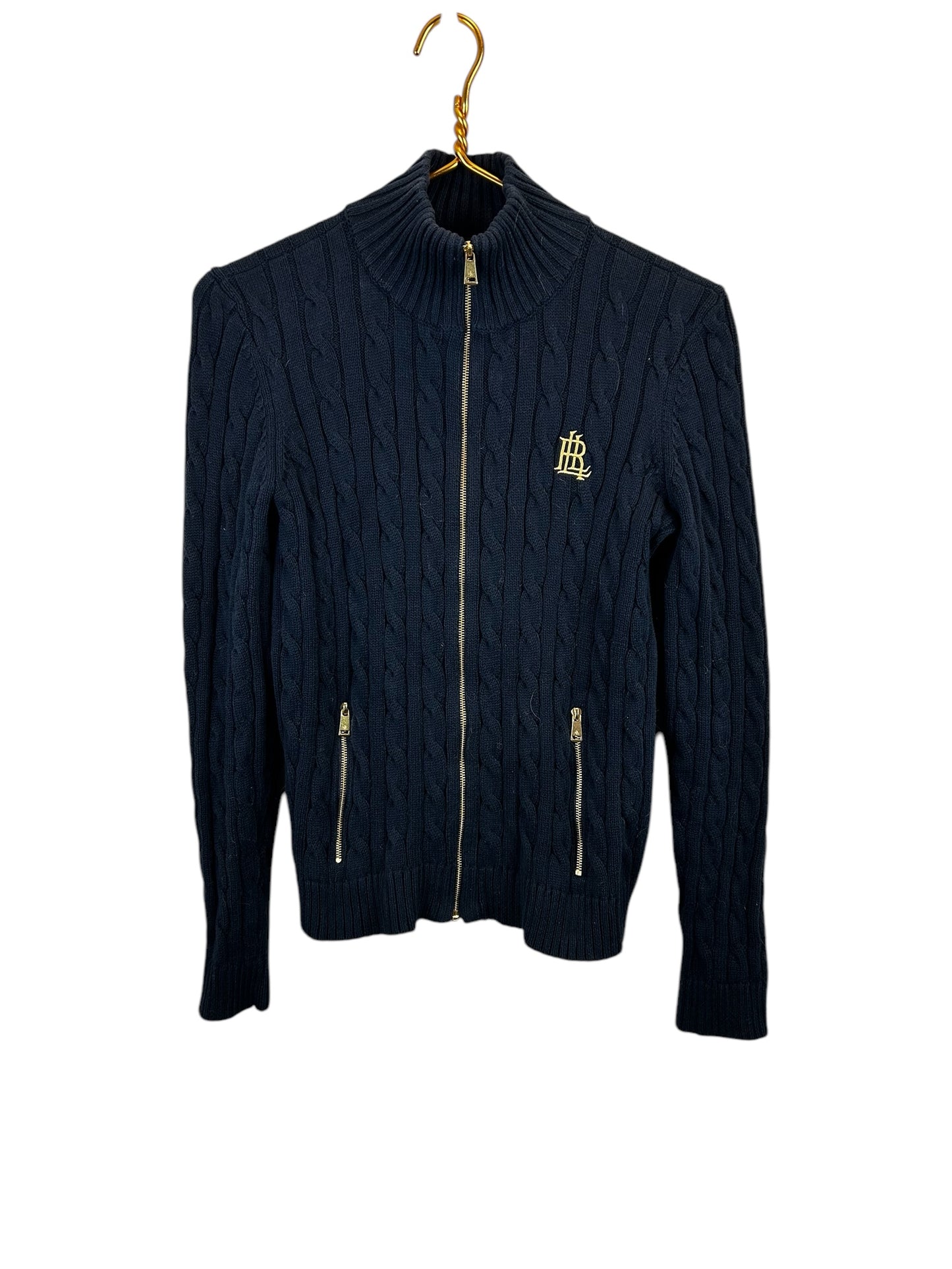 Lauren Women's Ralph Lauren Sweaters Lauren Ralph Lauren NAVY Cable Knit zip Up Sweater