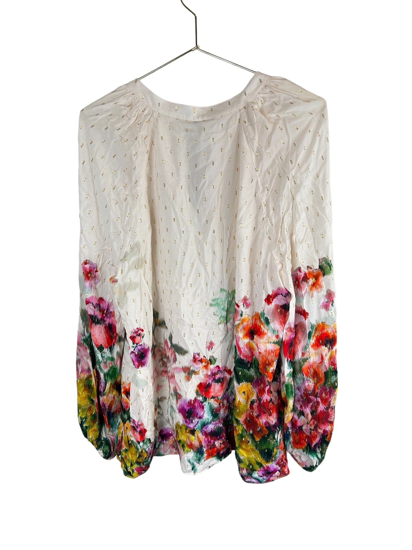 KOBI HALPERIN Helena Floral Puff-Sleeve Blouse NWT
