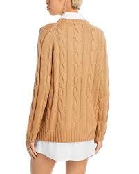 STAUD Aldrin Mixed Media Long Sleeve Sweater Dress