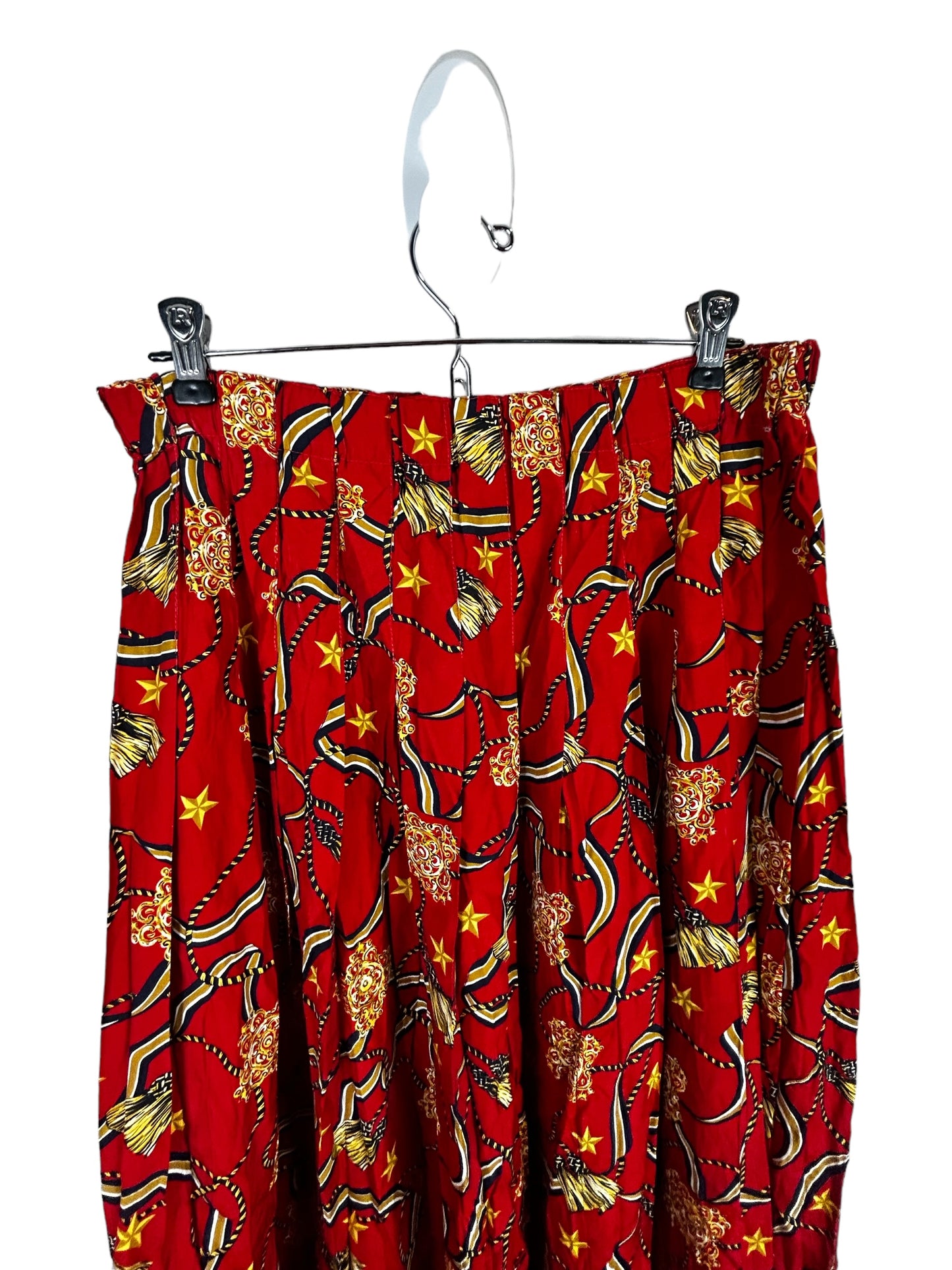 Vintage Marisa Christina Classic Red/Navy/Gold Brocade/Nautical Pleated