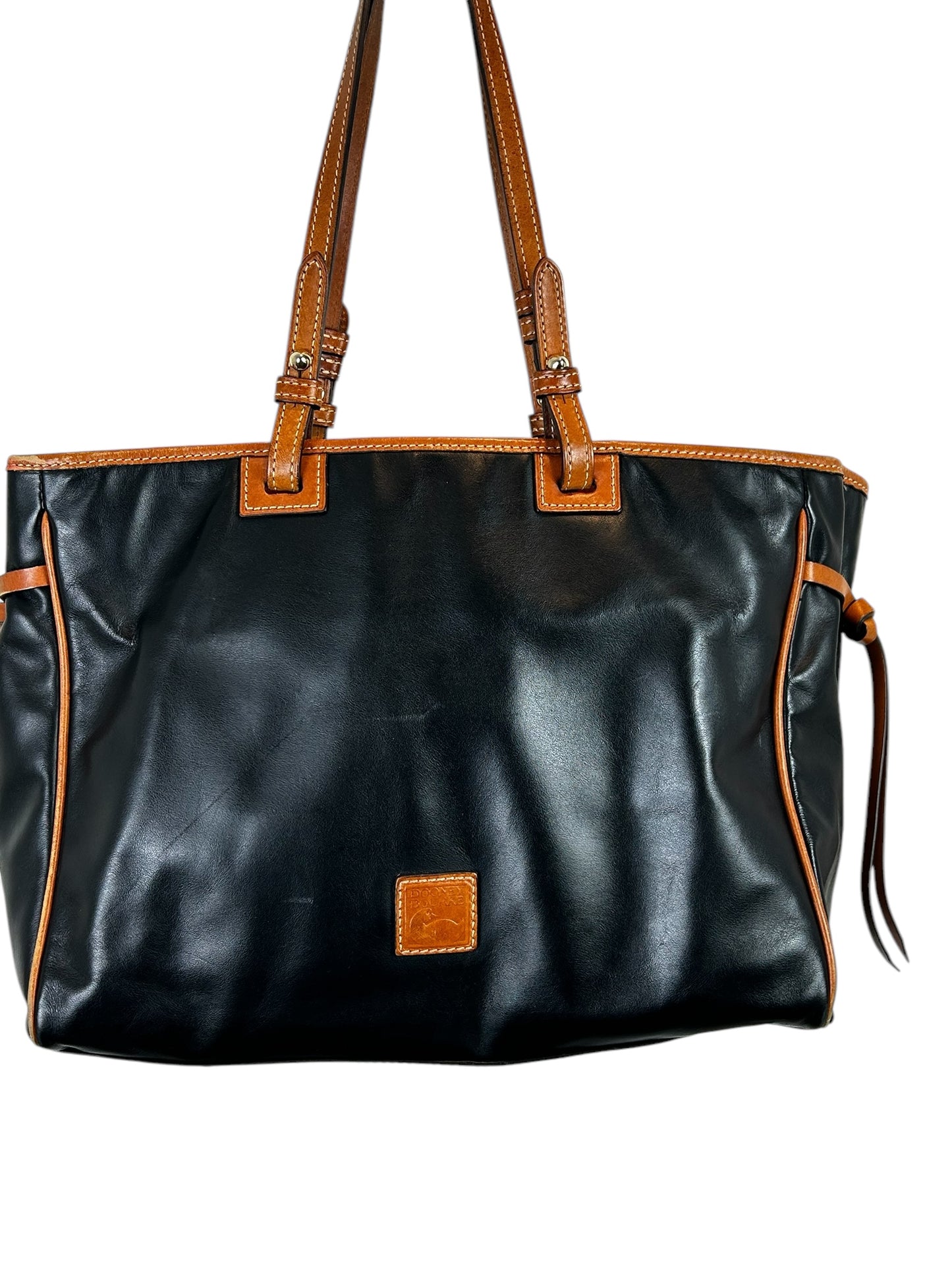Dooney & Bourke Colette Smooth Black Leather Women Handbag Large Tote Purse