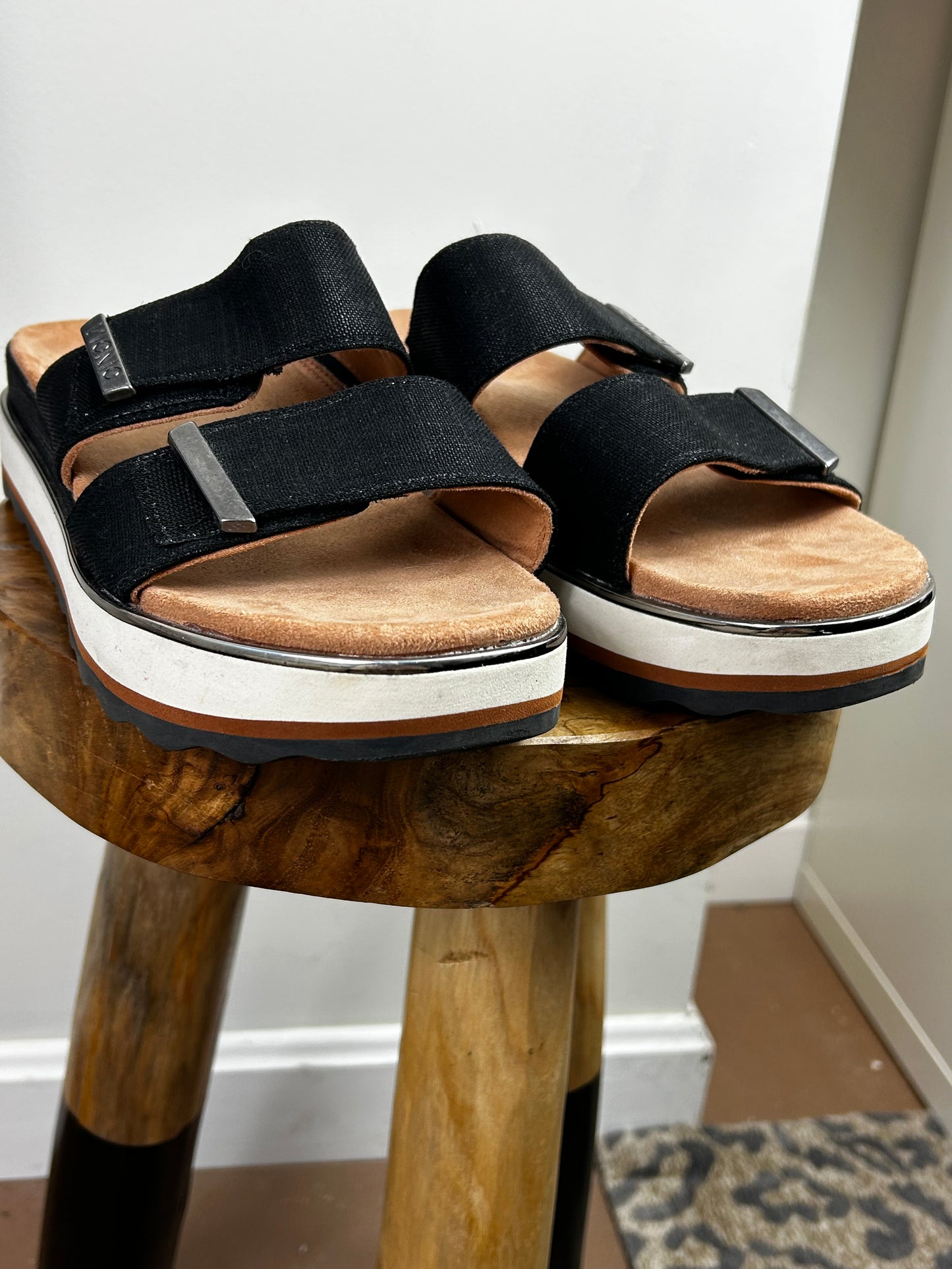 VIONIC WOMEN'S BRANDIE FLATFORM SANDAL BLACK SZ 9