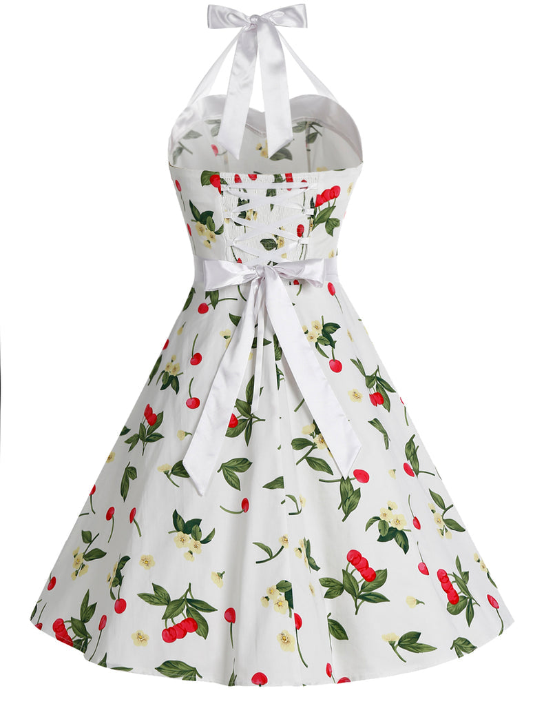 Vintage 1950s Rockabilly Audrey Dress Retro Cocktail Dress-cherry