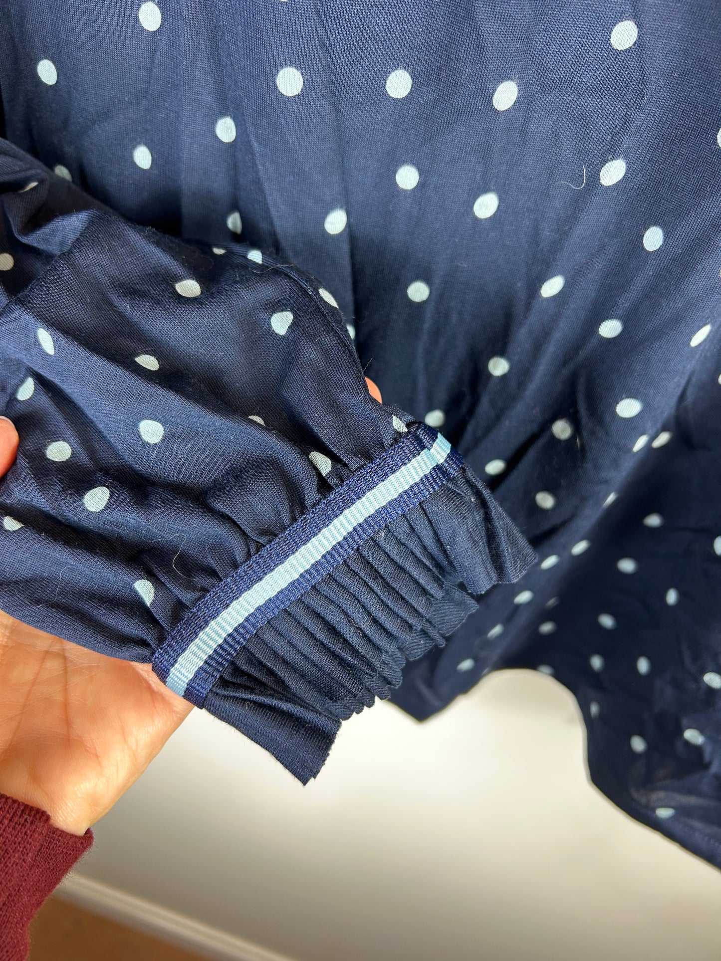 Boden Bronwyn Jersey Polka Dot Blouse