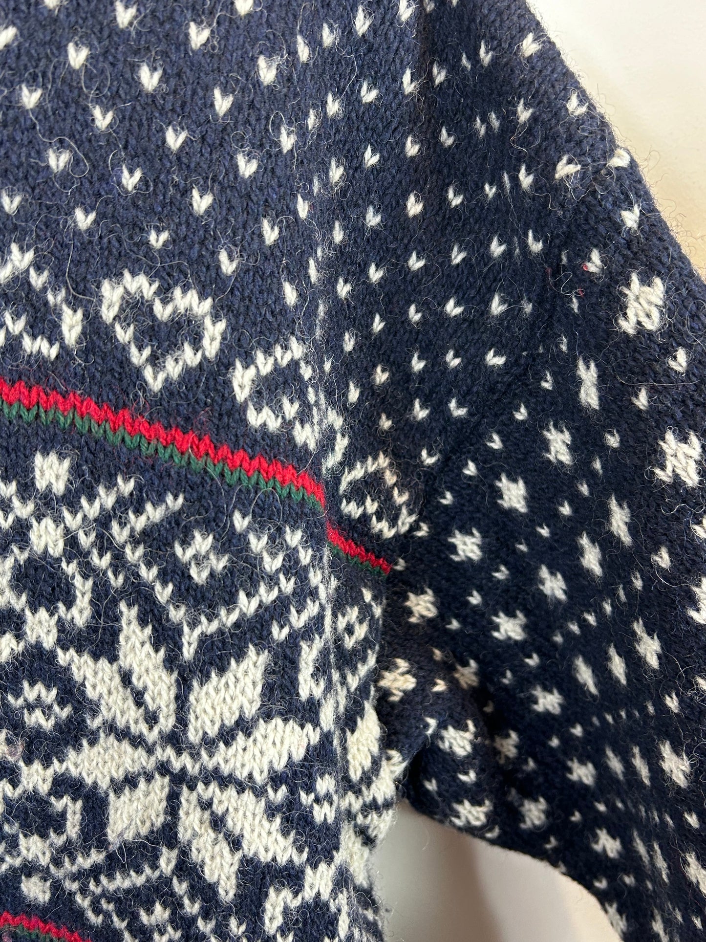 L.L. Bean vintage Cardigan XL 80s Nordic Fair Isle USA Made Winter Ski