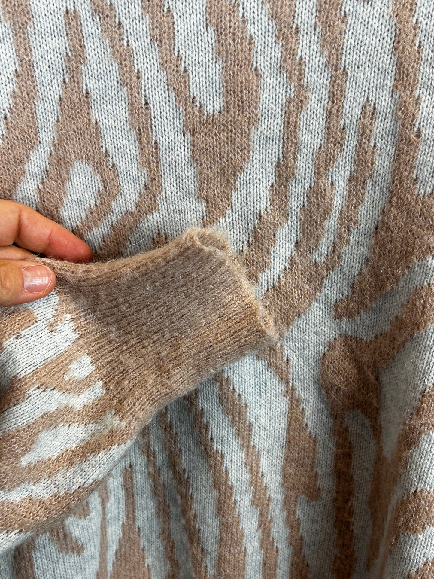Rebecca Taylor Tiger Stripe Wool Pullover Sweater Size Large