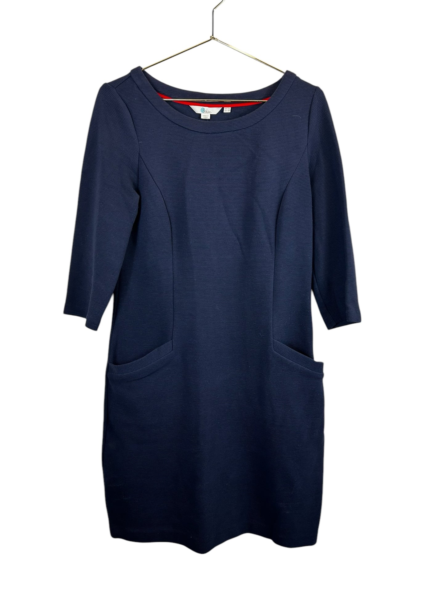 Boden Dress Sz 6R Navy Ellen Ottoman Pockets Ponte Preppy Office Career