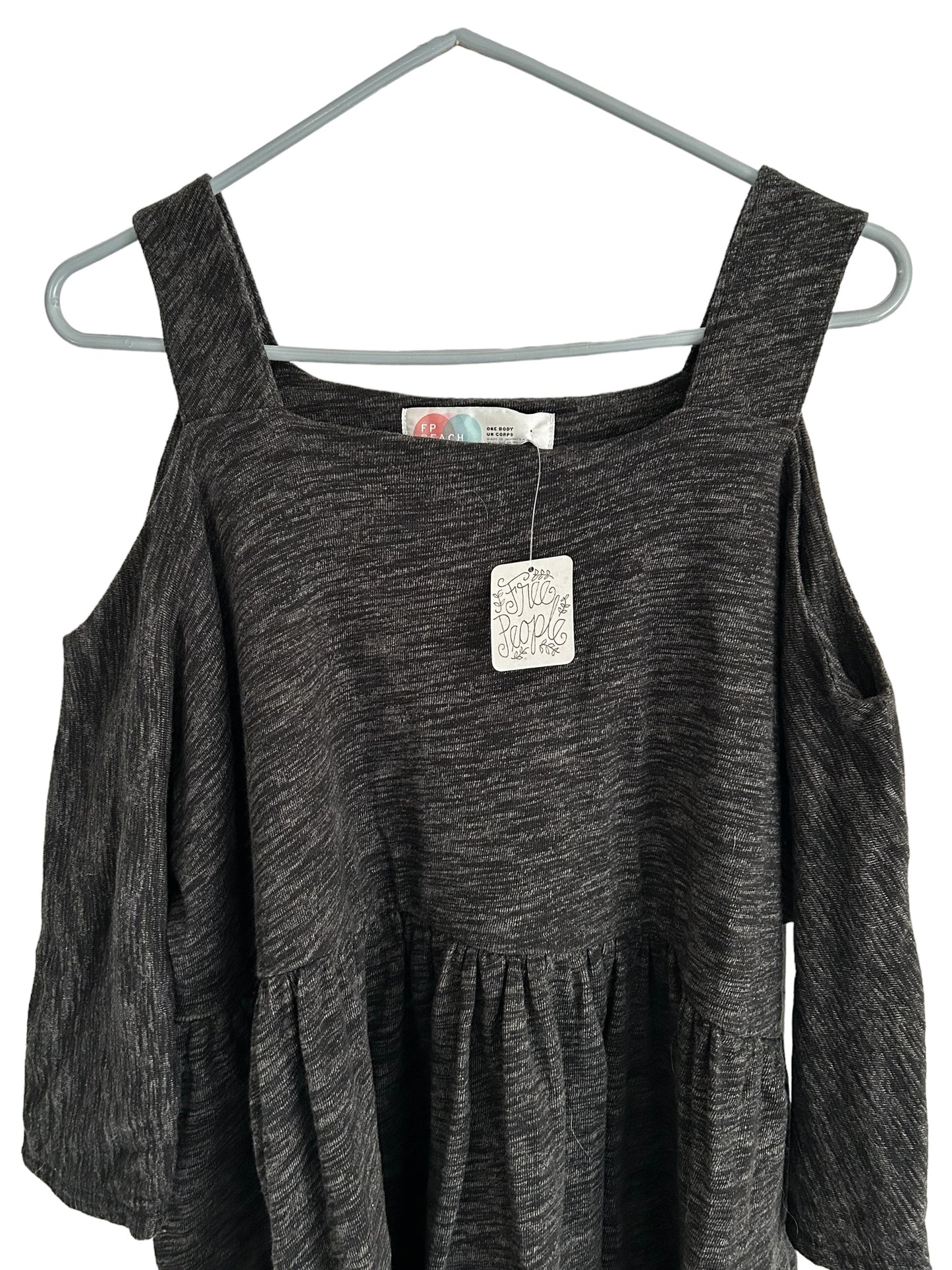 Free People Women's Grey and Black Dress