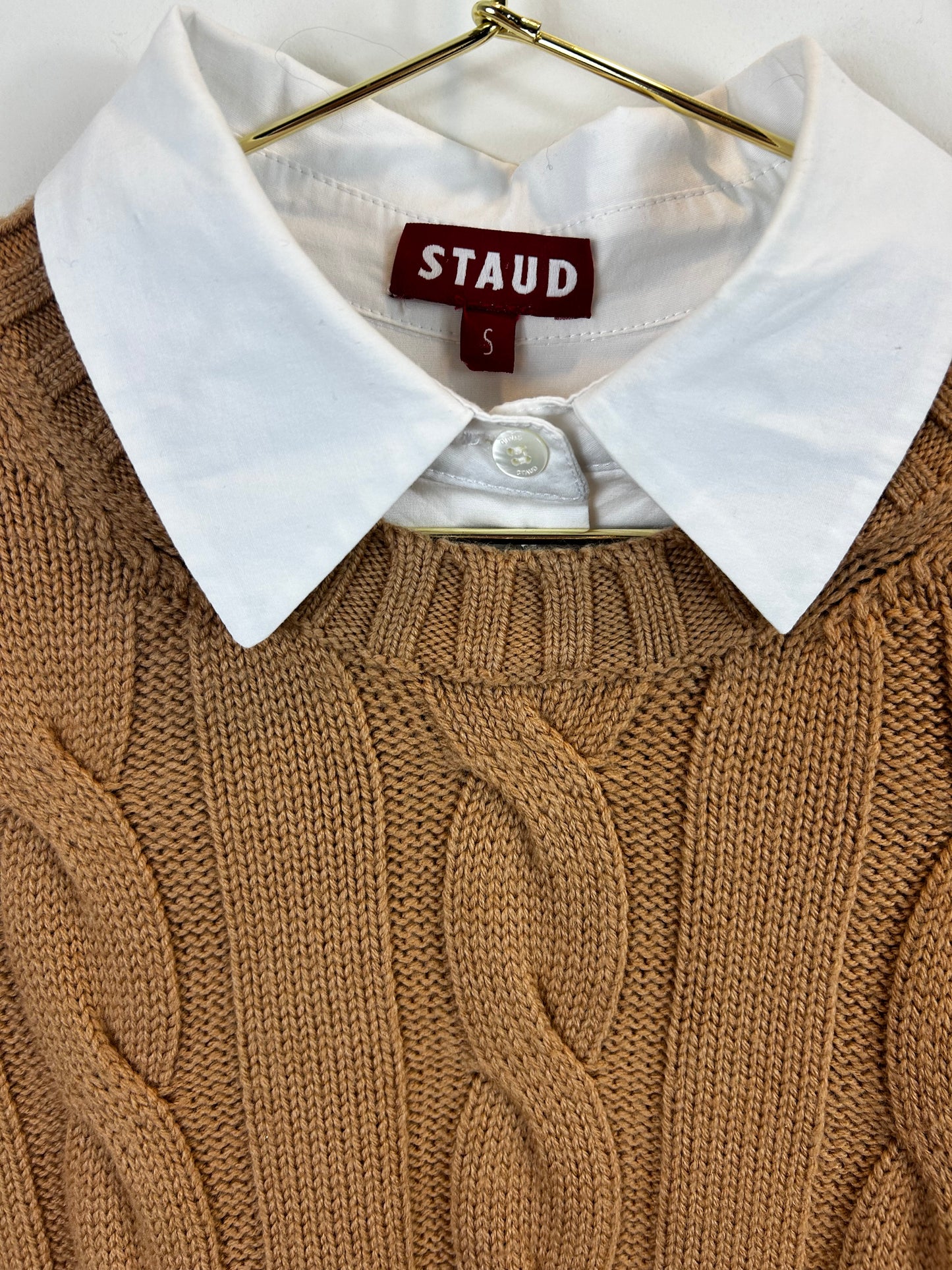 STAUD Aldrin Mixed Media Long Sleeve Sweater Dress