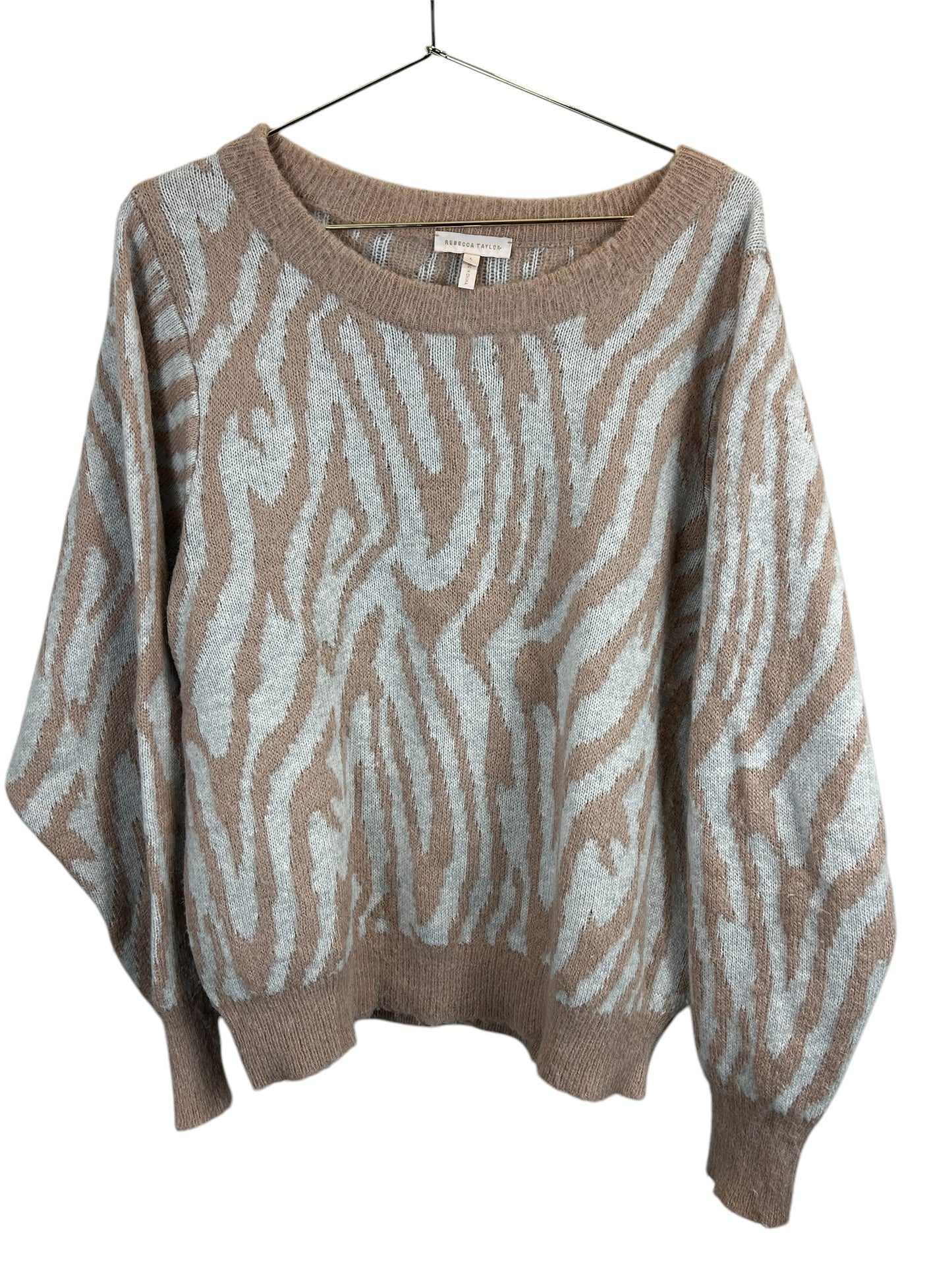 Rebecca Taylor Tiger Stripe Wool Pullover Sweater Size Large