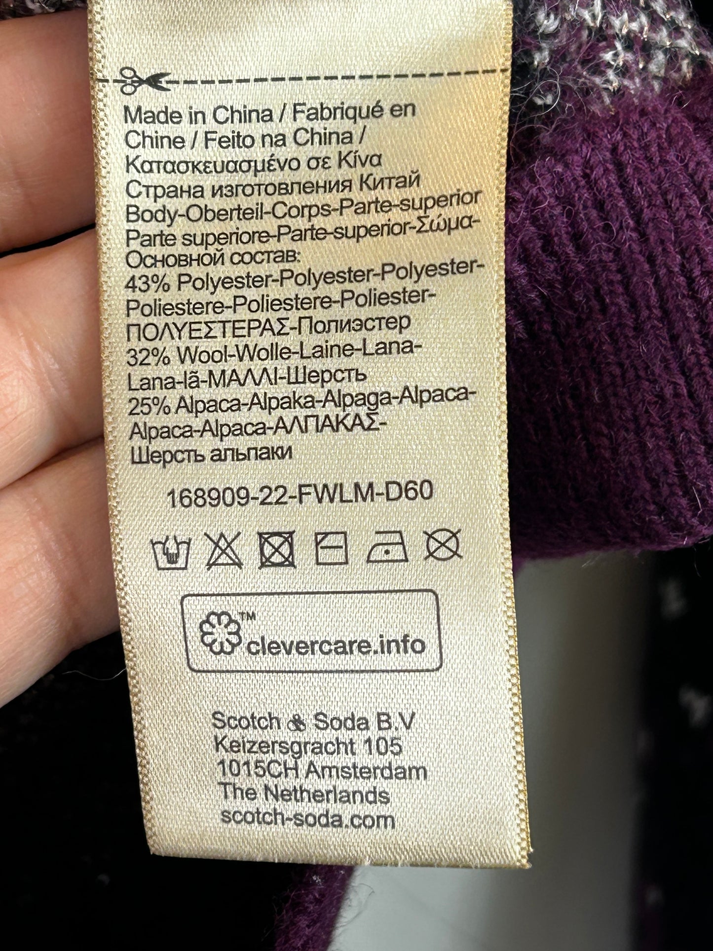 Scotch & Soda Half-Zip Jacquard Sweater new size small