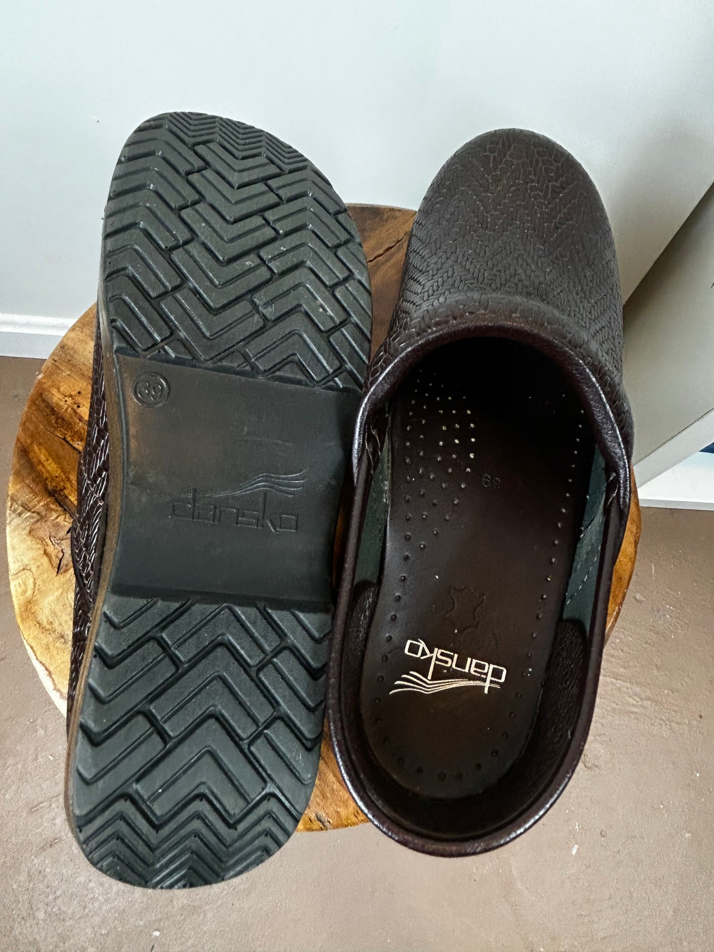 Dansko geometric clog in brown