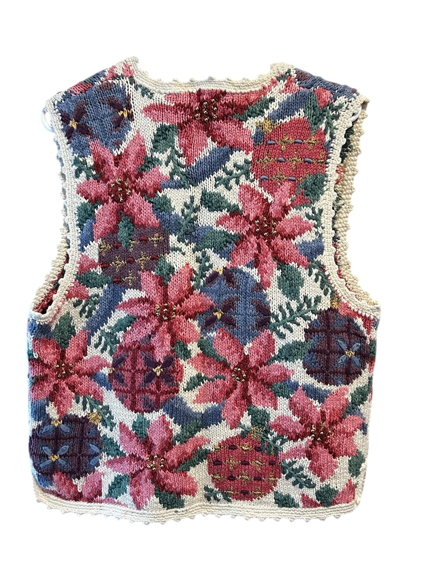 Northern Isles Vintage floral sweater vest knitted by hand