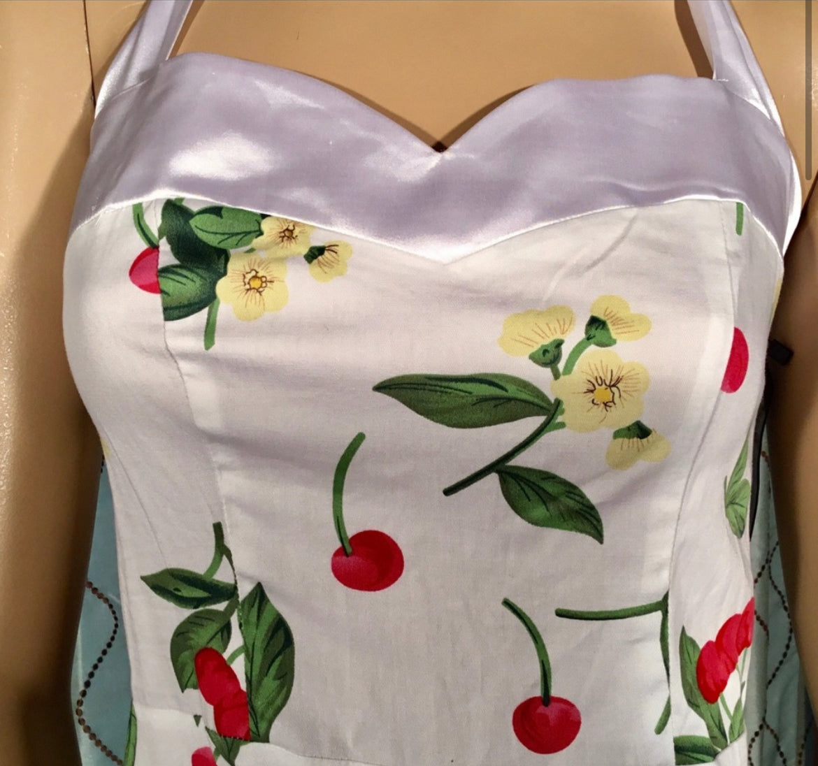 Vintage 1950s Rockabilly Audrey Dress Retro Cocktail Dress-cherry