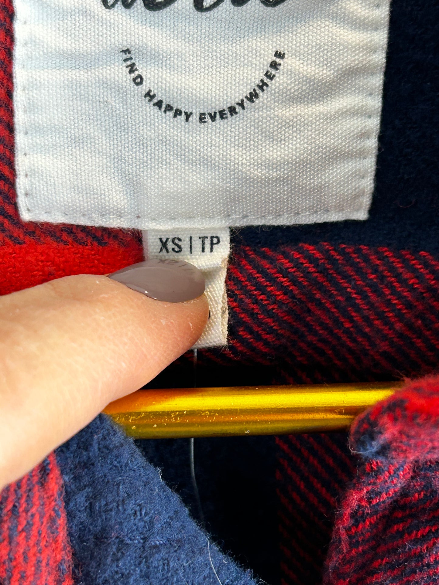 Aerie LumberJane Flannel Shirt in Holiday Red & Navy