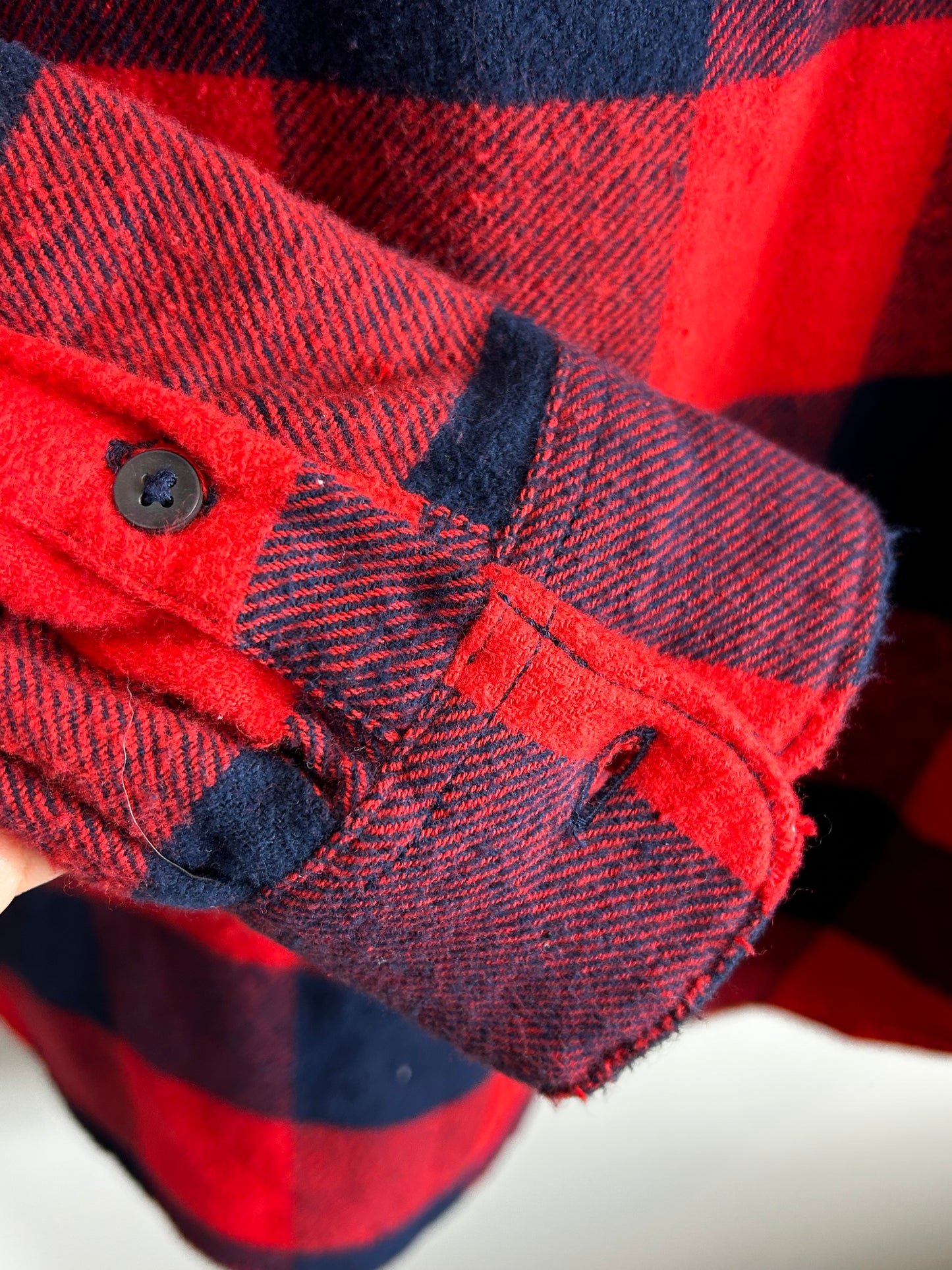 Aerie LumberJane Flannel Shirt in Holiday Red & Navy