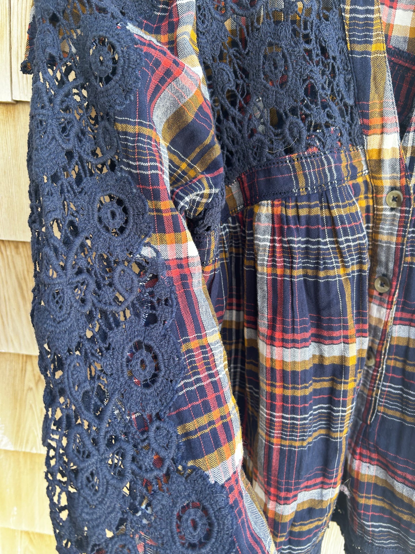Anthropologie Pilcro Lace-Trimmed Blouse