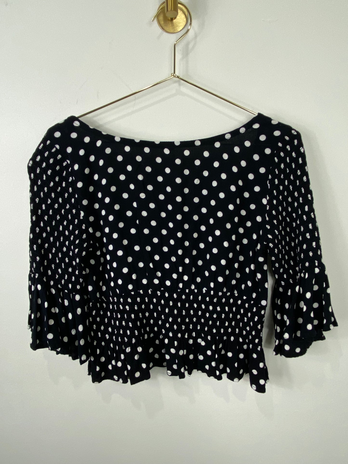 Free People Black and White Polka Dot Top