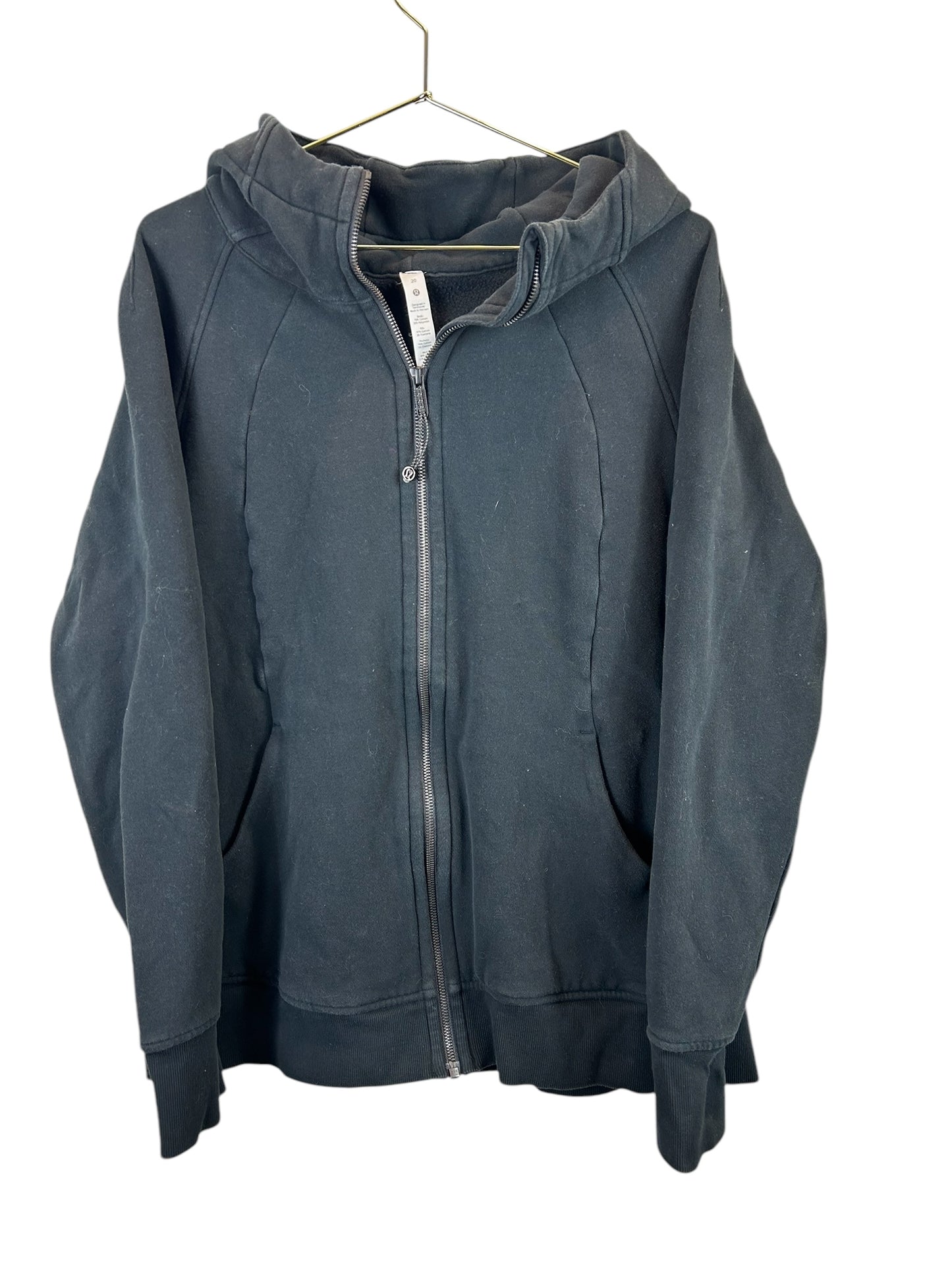 Lululemon Athletica Cotton Blend Full Zip Hoodie Jacket (Women's Size 20) Black