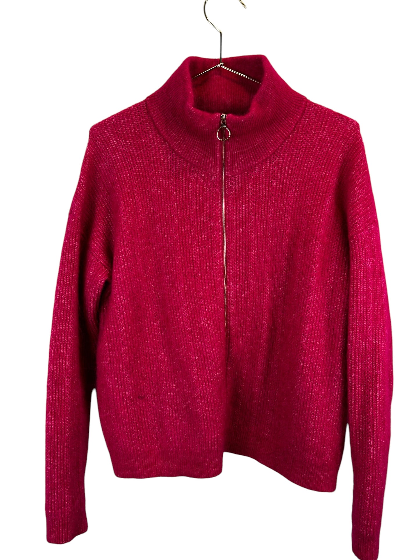 Sezane Claude sweater hot pink fuschia color size small