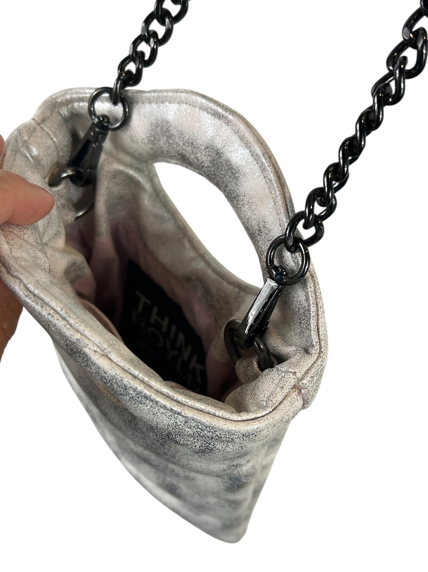 Think Royln Metallic Quilted Crossbody Bag like new.