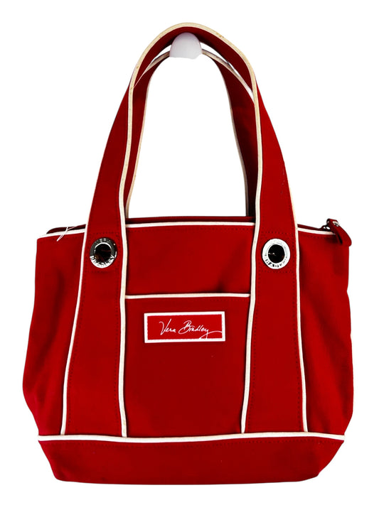 Vera Bradley Red nautical tote W/ white piping