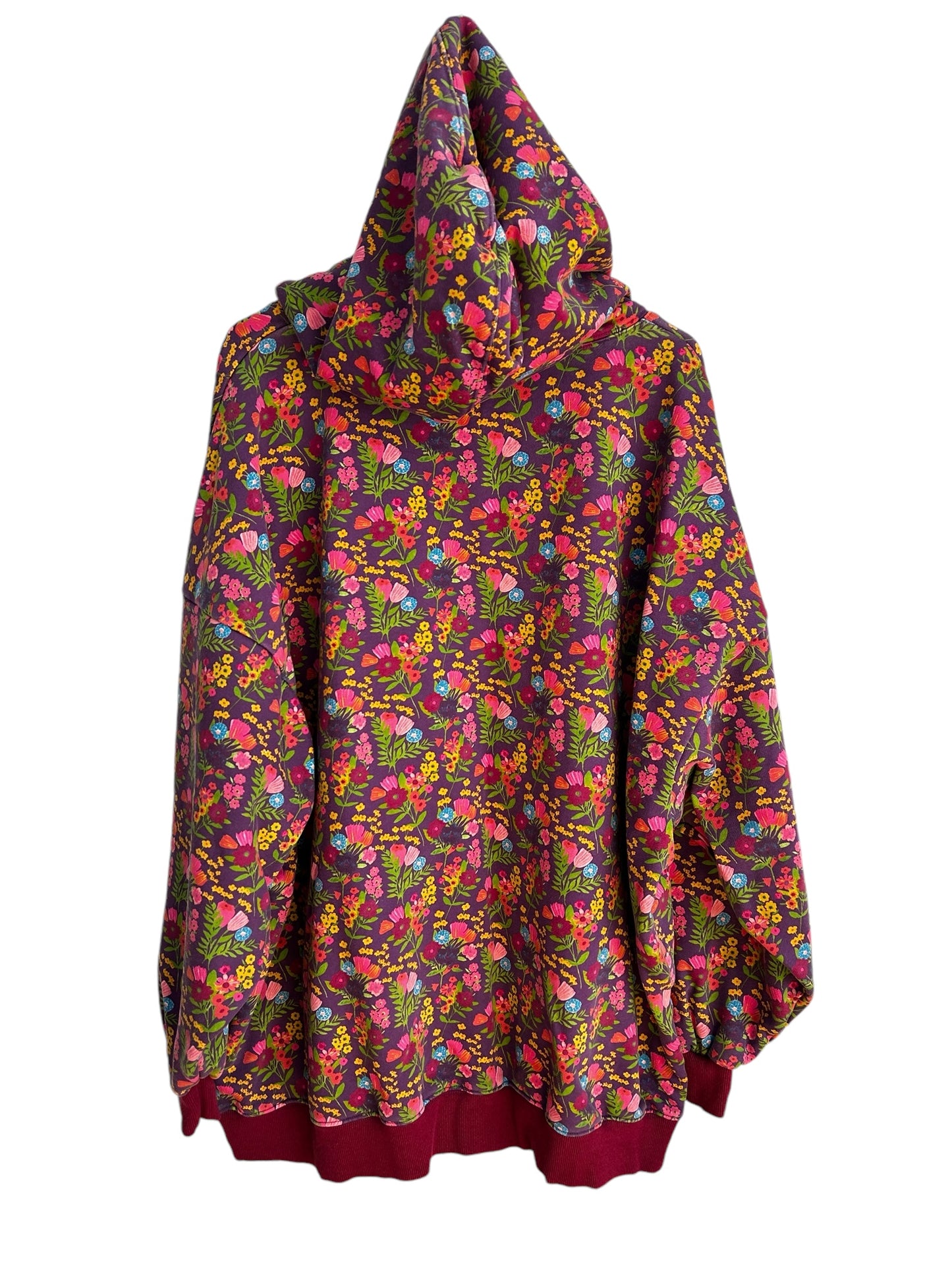 Natural Life Oversized Printed Sweatshirt - Eggplant Floral