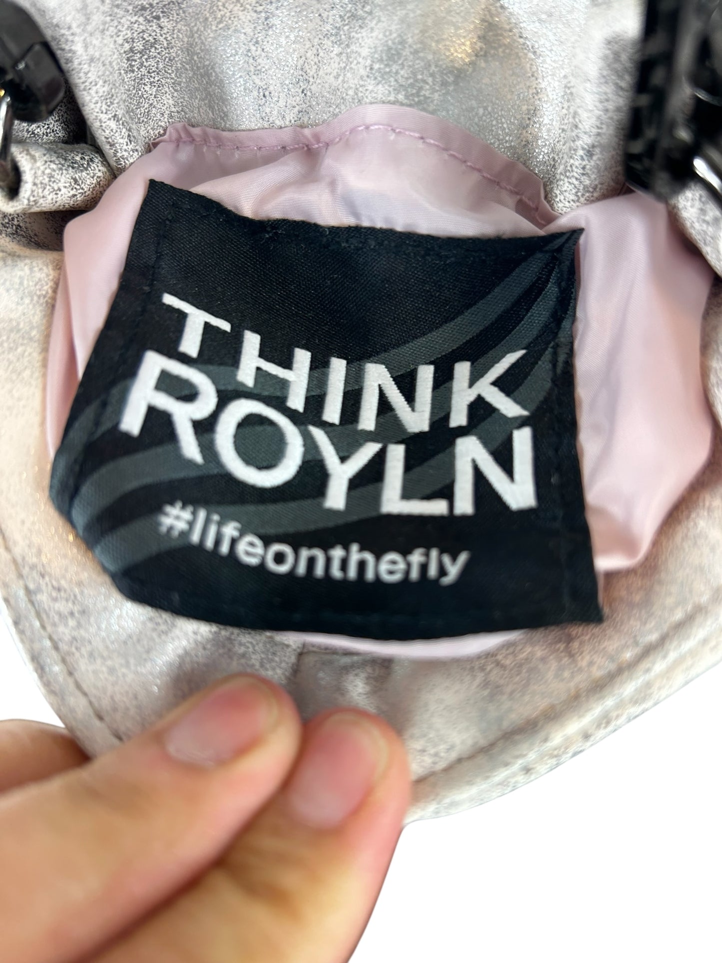 Think Royln Metallic Quilted Crossbody Bag like new.