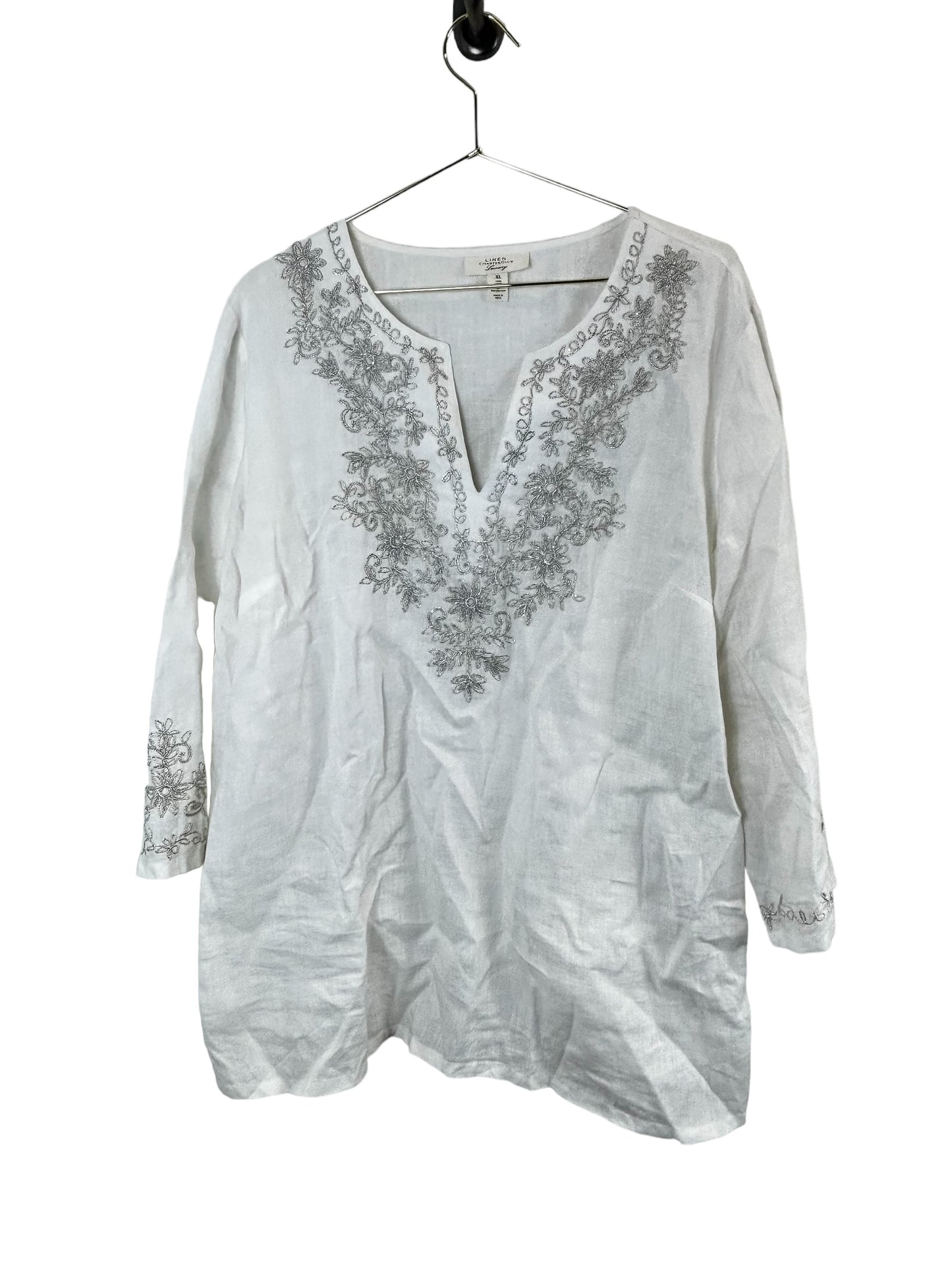 Charter Club Luxury Linen Embroidered Tunic