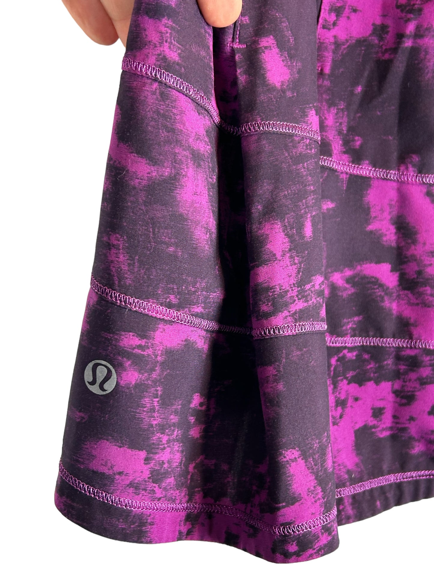 Lululemon Pace Rival Skirt II 4-way Stretch Breezie Regal Plum Black / Black