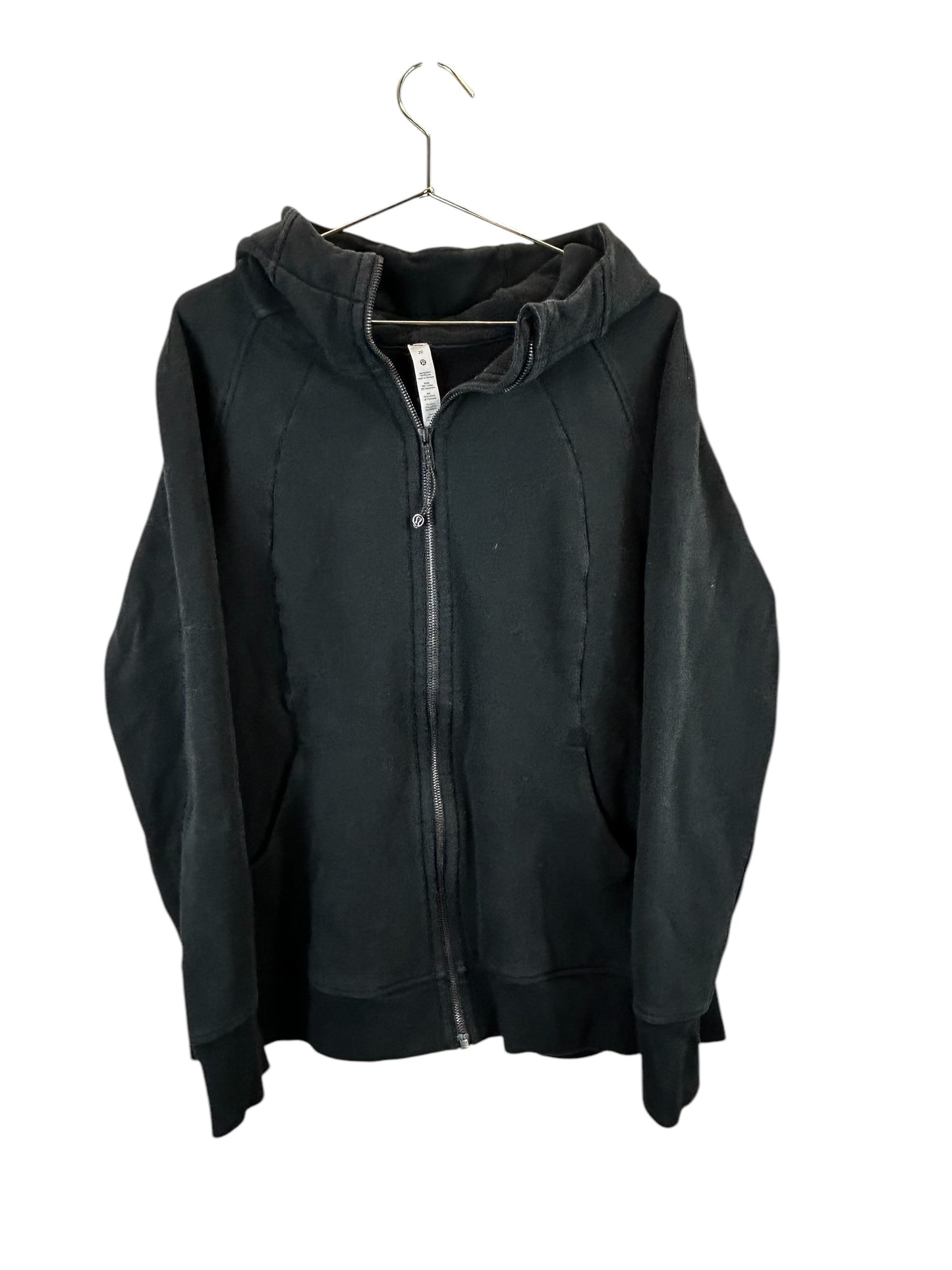 Lululemon Athletica Cotton Blend Full Zip Hoodie Jacket (Women's Size 20) Black