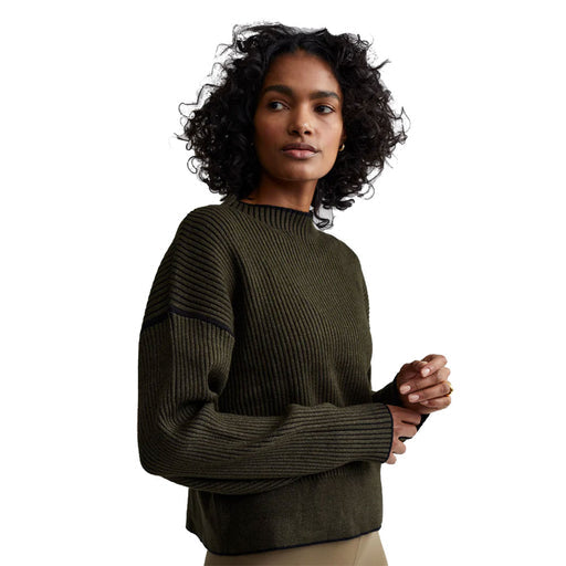 Varley Grant Knit Dark Olive Womens Sweater NWT