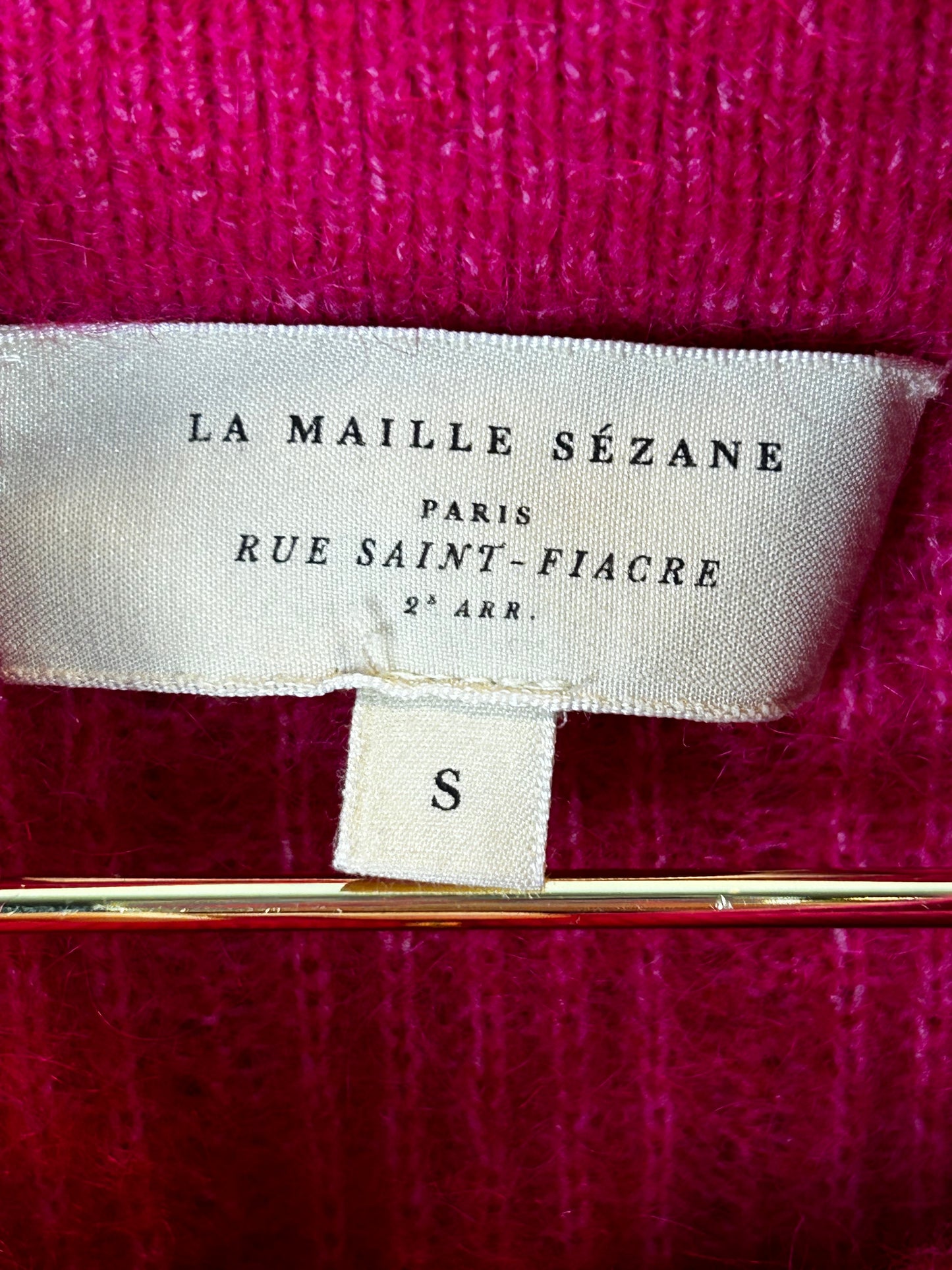 Sezane Claude sweater hot pink fuschia color size small