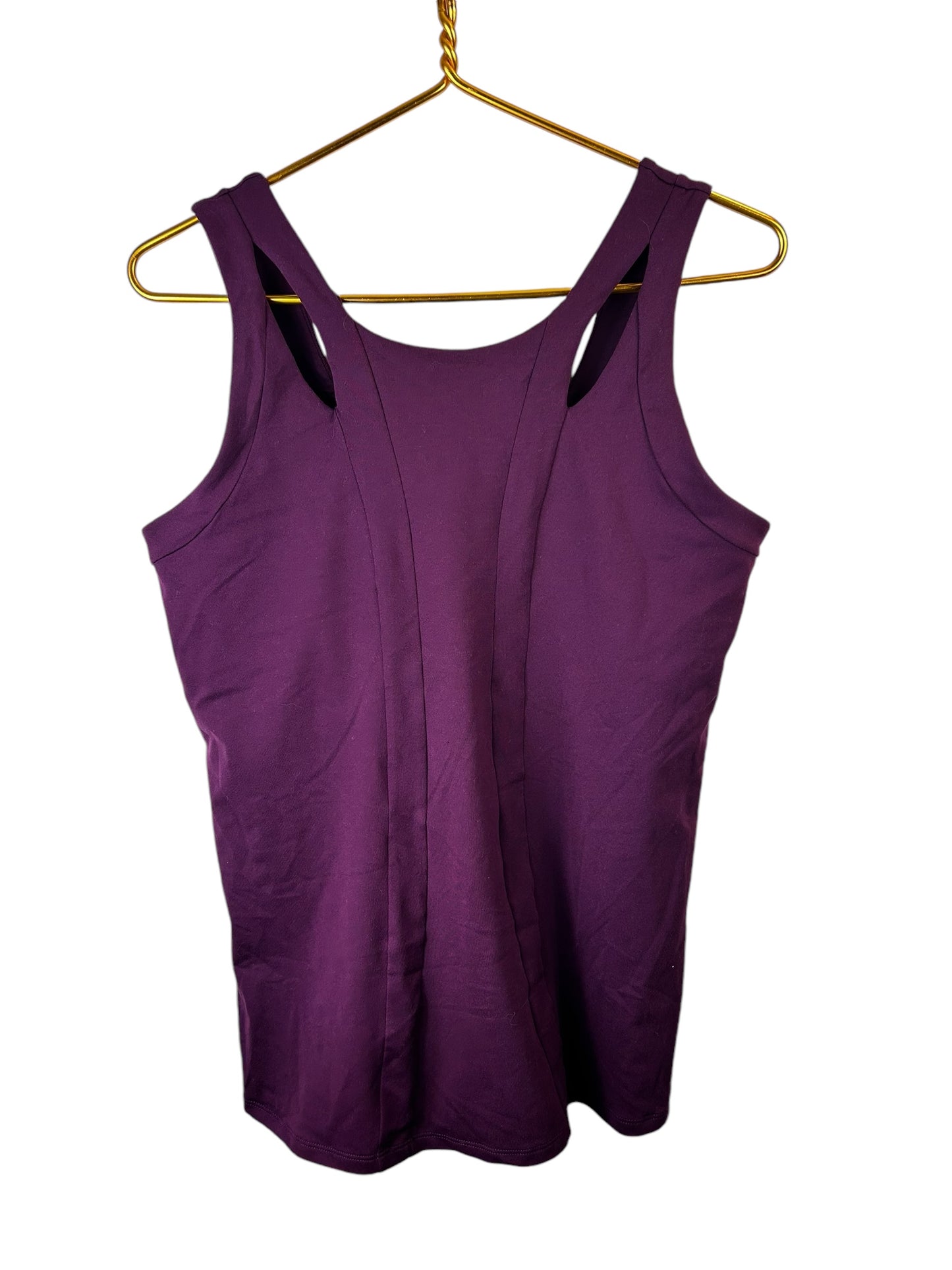 ALO LONG ARCH TANK IN BLACK PLUM SIZE LARGE