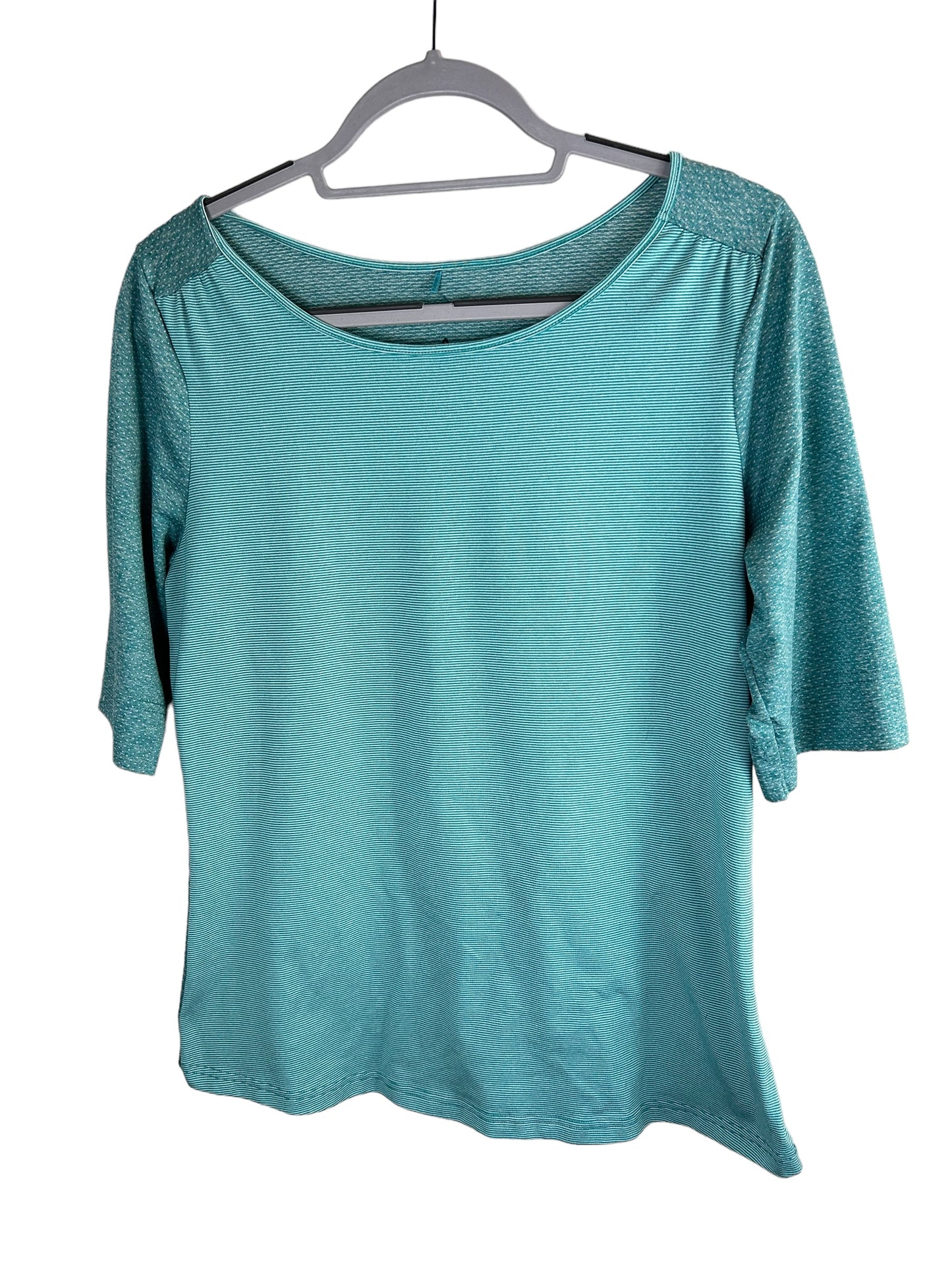 Prana Kaylin Teal Aqua Performance Breathable Mesh Shirt Women's Sz XL