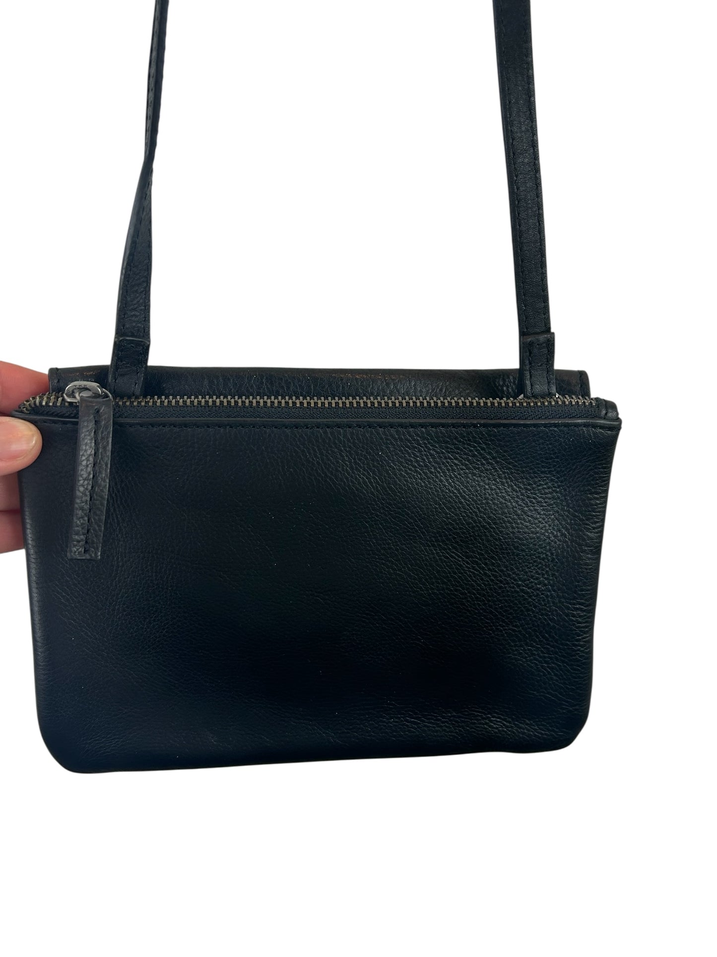 J. Jill Pebbled Leather Crossbody Bag | Black | Adjustable Strap Purse | EUC