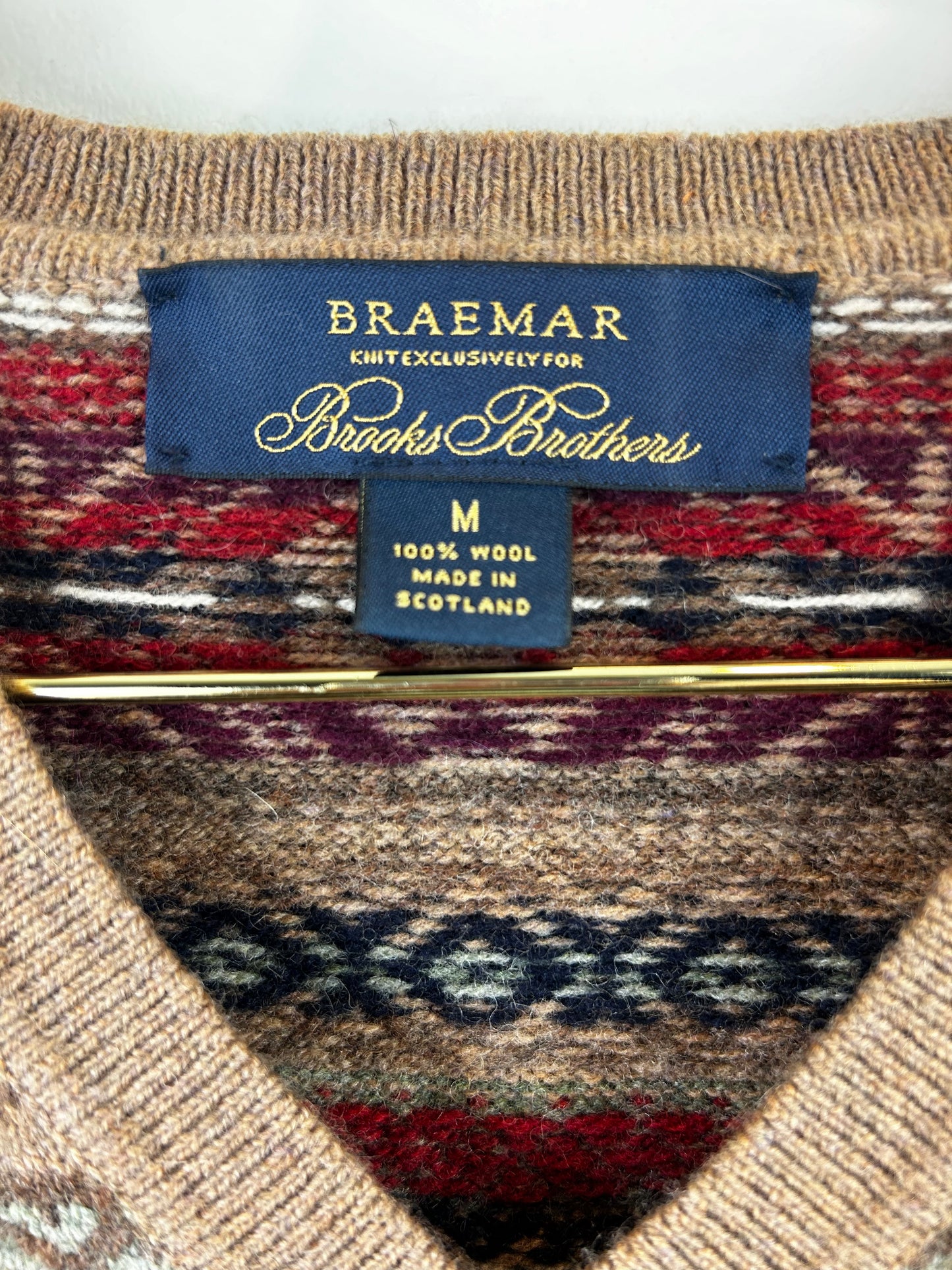 Brooks Brothers Braemar for Fair Isle V-Neck Sweater