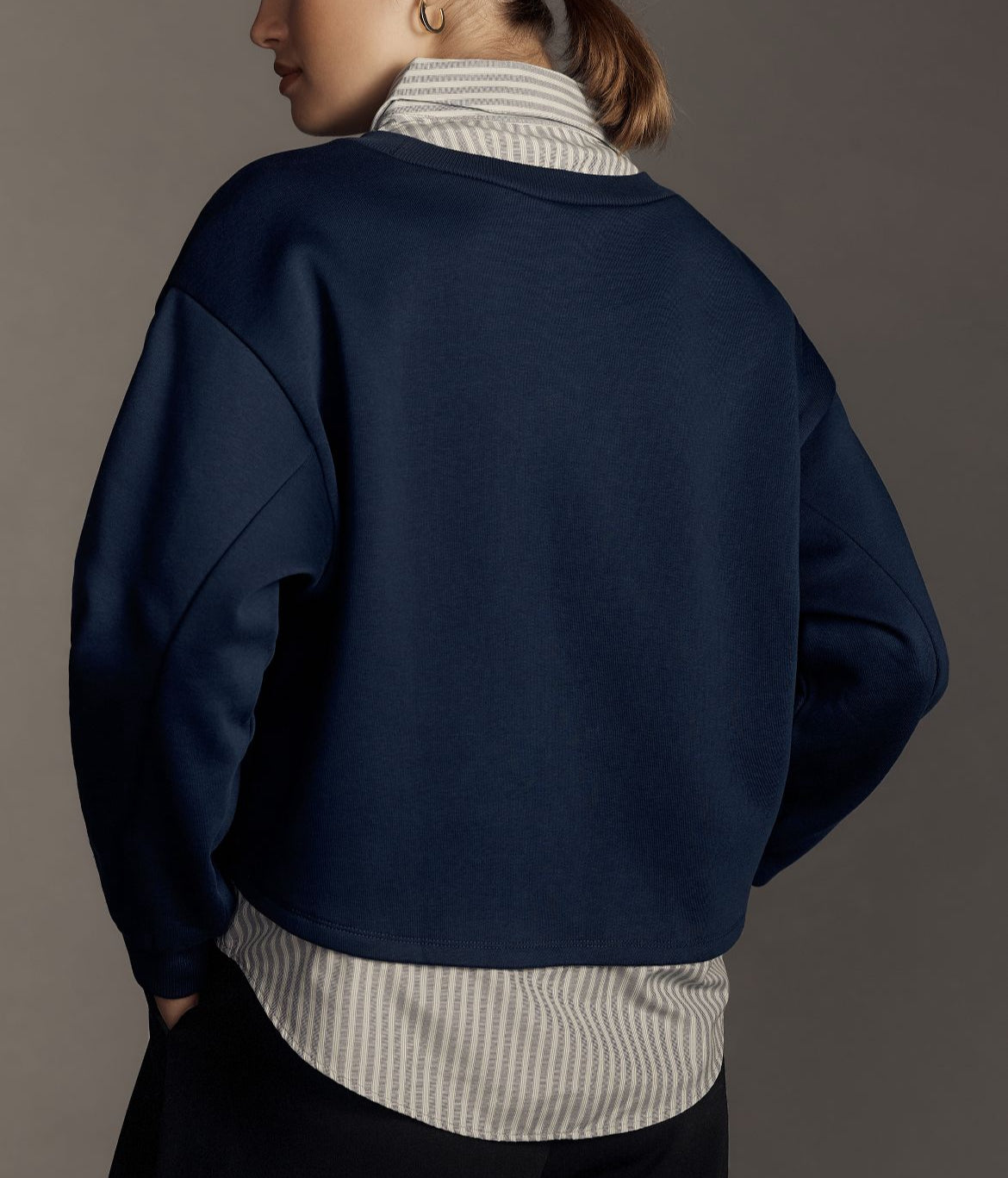 Maeve layered oversized twofer sweatshirt