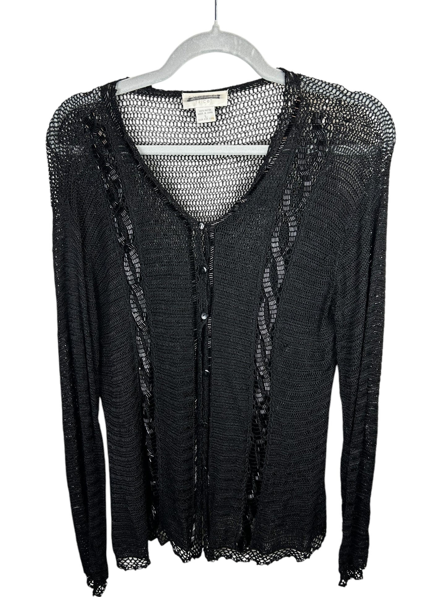 Express Black Dressy Beaded Cardigan L