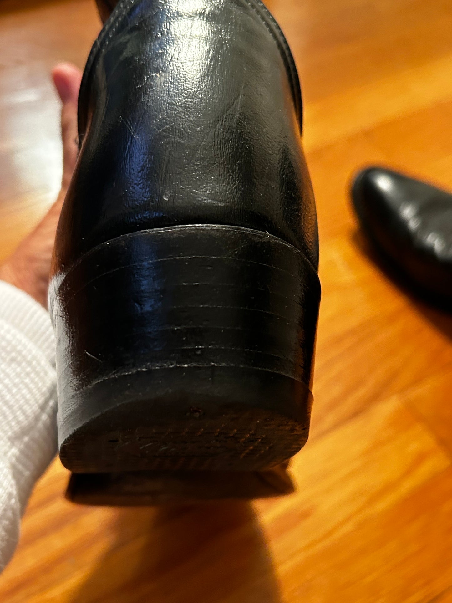 TONY LAMA Men's Black Leather Western Cowboy Embroidered Boots Size 10 1/2  # S2951