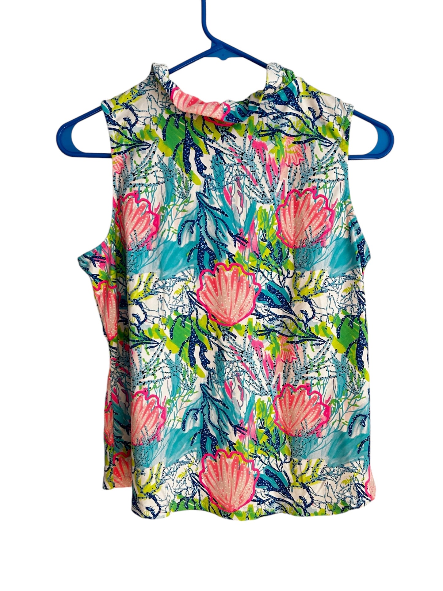 Lulu-B Under the Sea Ruffle Neck Sleeveless Top