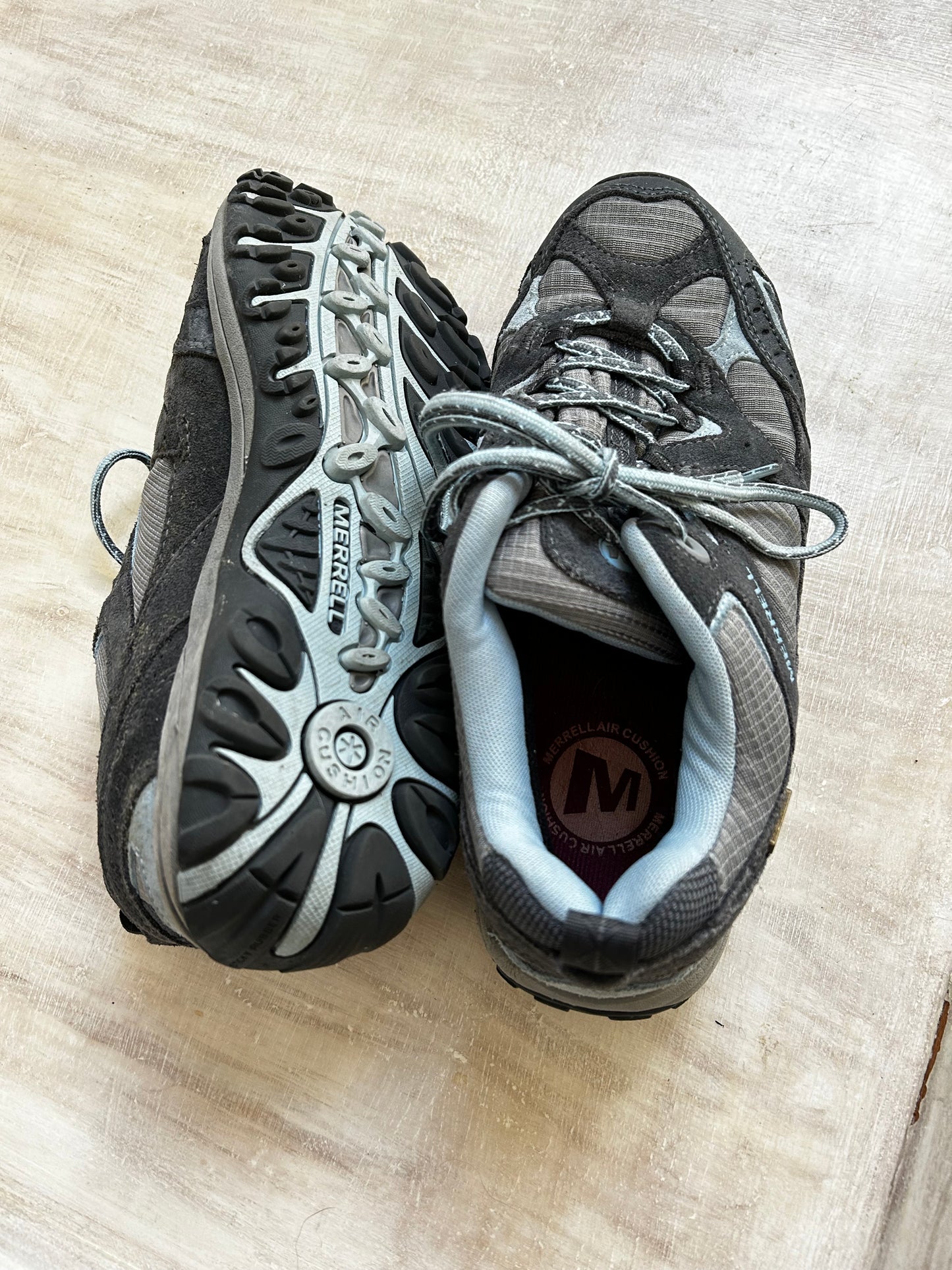 Merrell Women Air Cushion Hiking Shoes Blue Gray Size 8